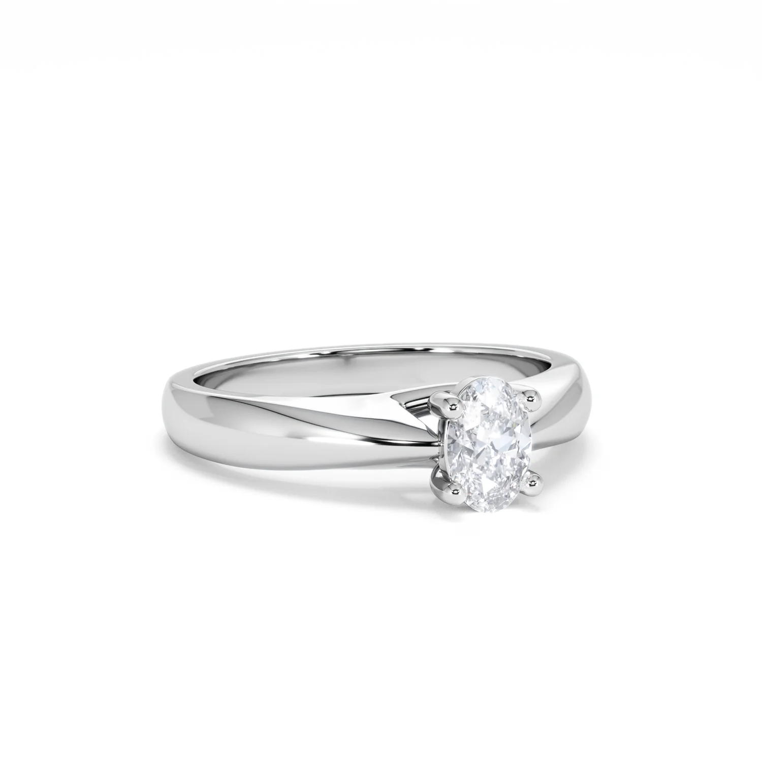 Naomi Oval Cut Lab Diamond Engagement Ring 0.50ct H/SI in 925 Silver - Image 15