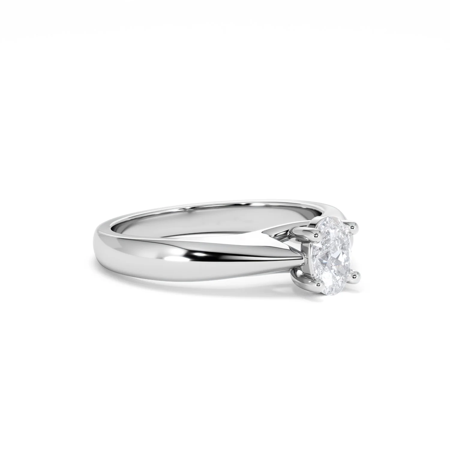 Naomi Oval Cut Lab Diamond Engagement Ring 0.50ct H/SI in 925 Silver - Image 19