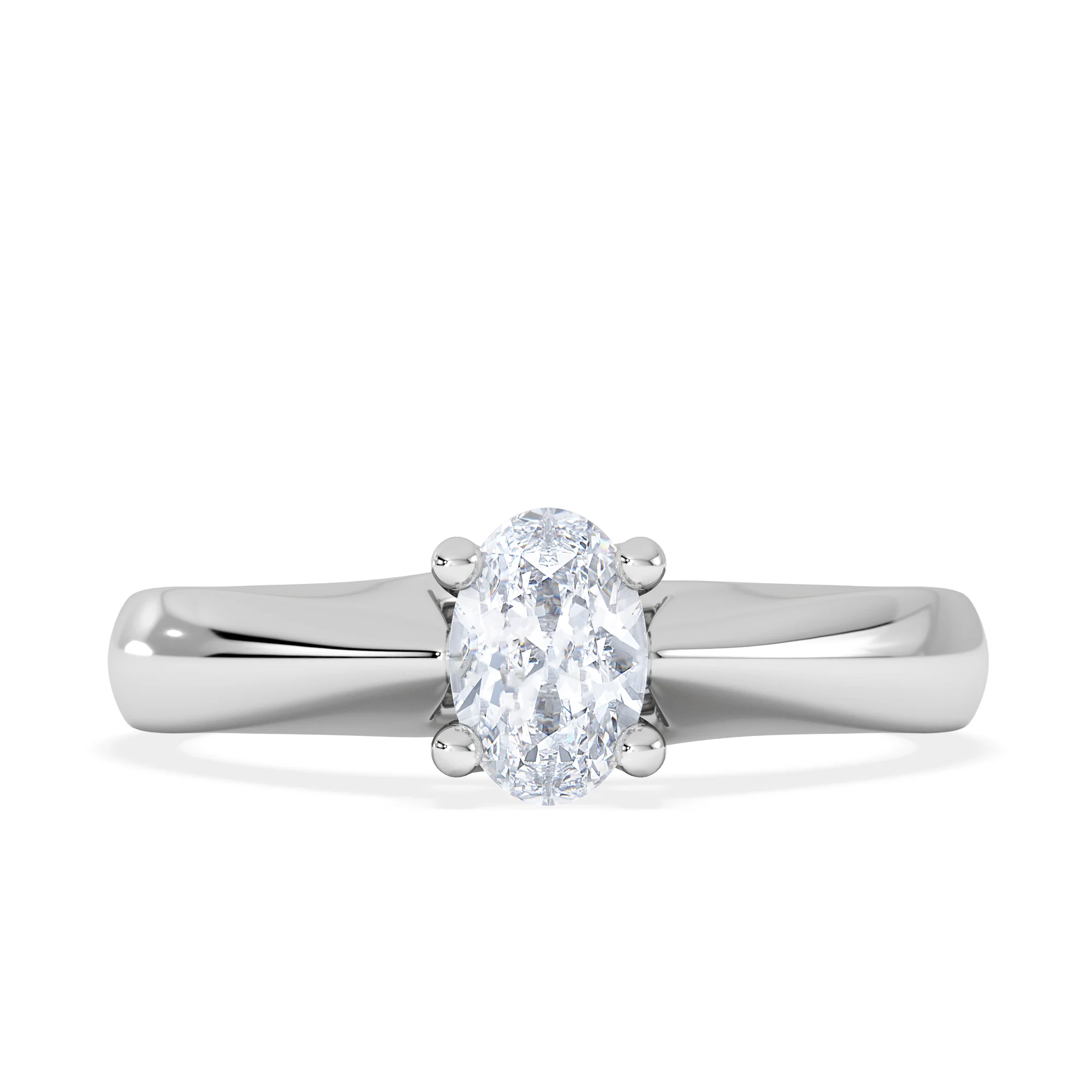 Naomi Oval Cut Lab Diamond Engagement Ring 0.50ct H/SI in 925 Silver - Image 7