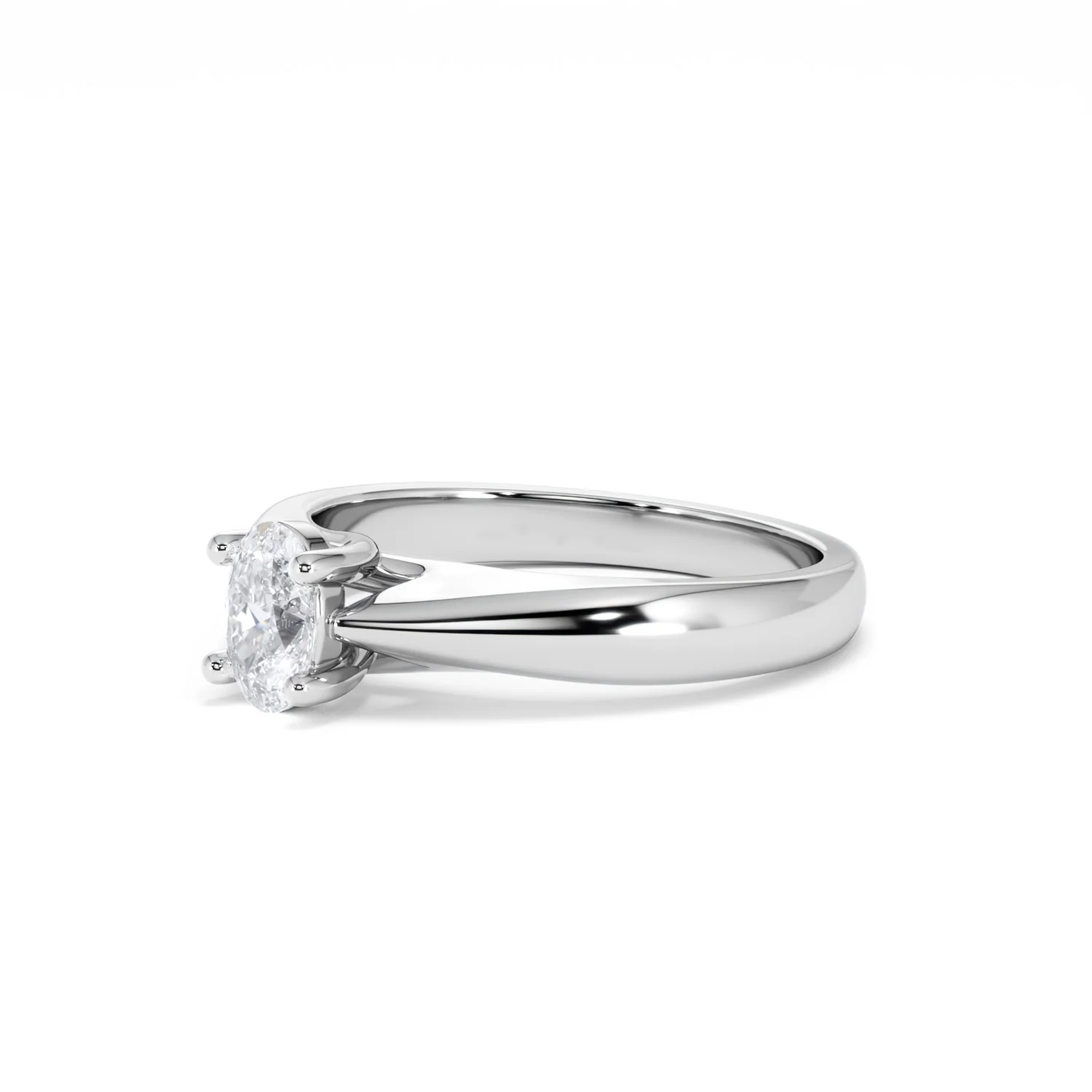 Naomi Oval Cut Lab Diamond Engagement Ring 0.50ct H/SI in 925 Silver - Image 80