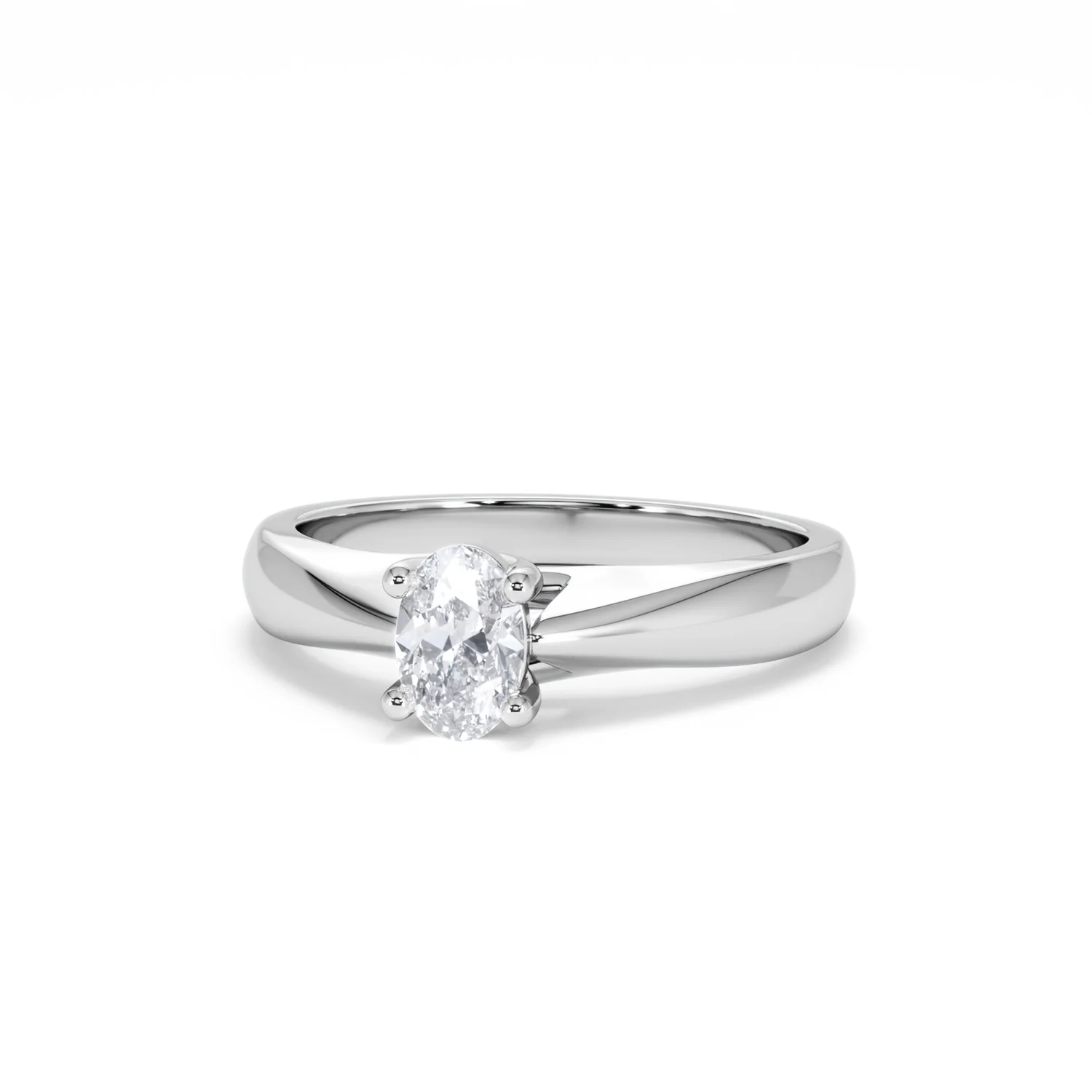 Naomi Oval Cut Lab Diamond Engagement Ring 0.50ct H/SI in 925 Silver - Image 87