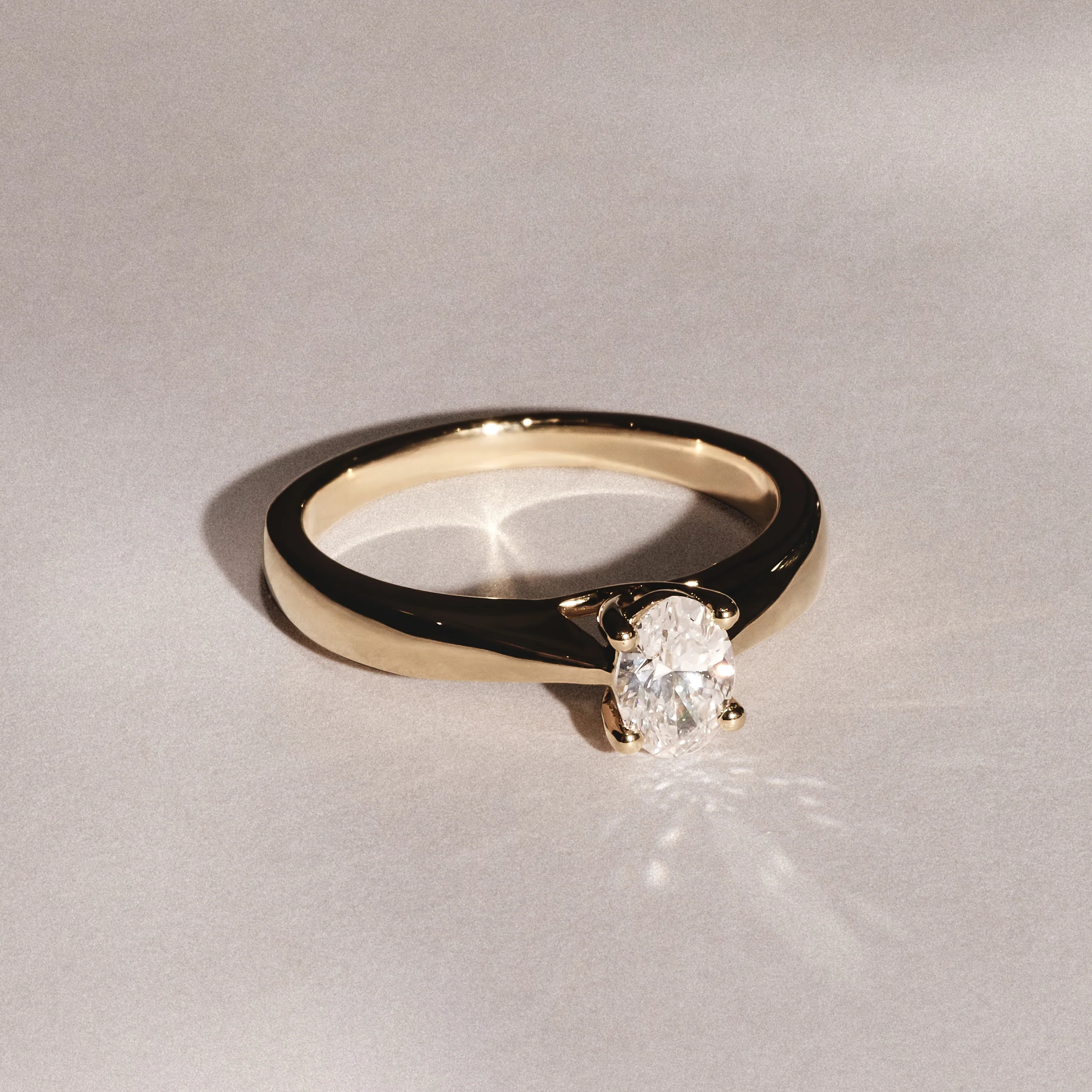Naomi Oval Cut Lab Diamond Engagement Ring 0.50ct H/SI in 9k Gold - Image 6