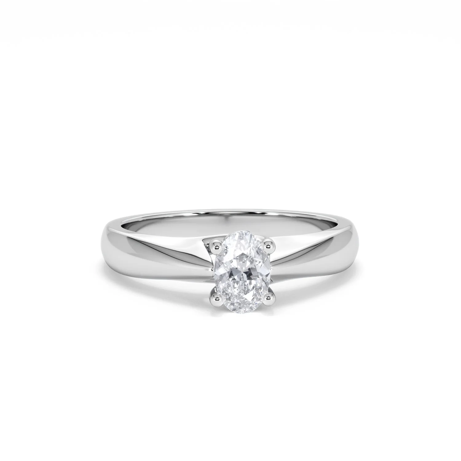 Naomi Oval Cut Lab Diamond Engagement Ring 0.50ct H/SI in 9k White Gold - Image 11