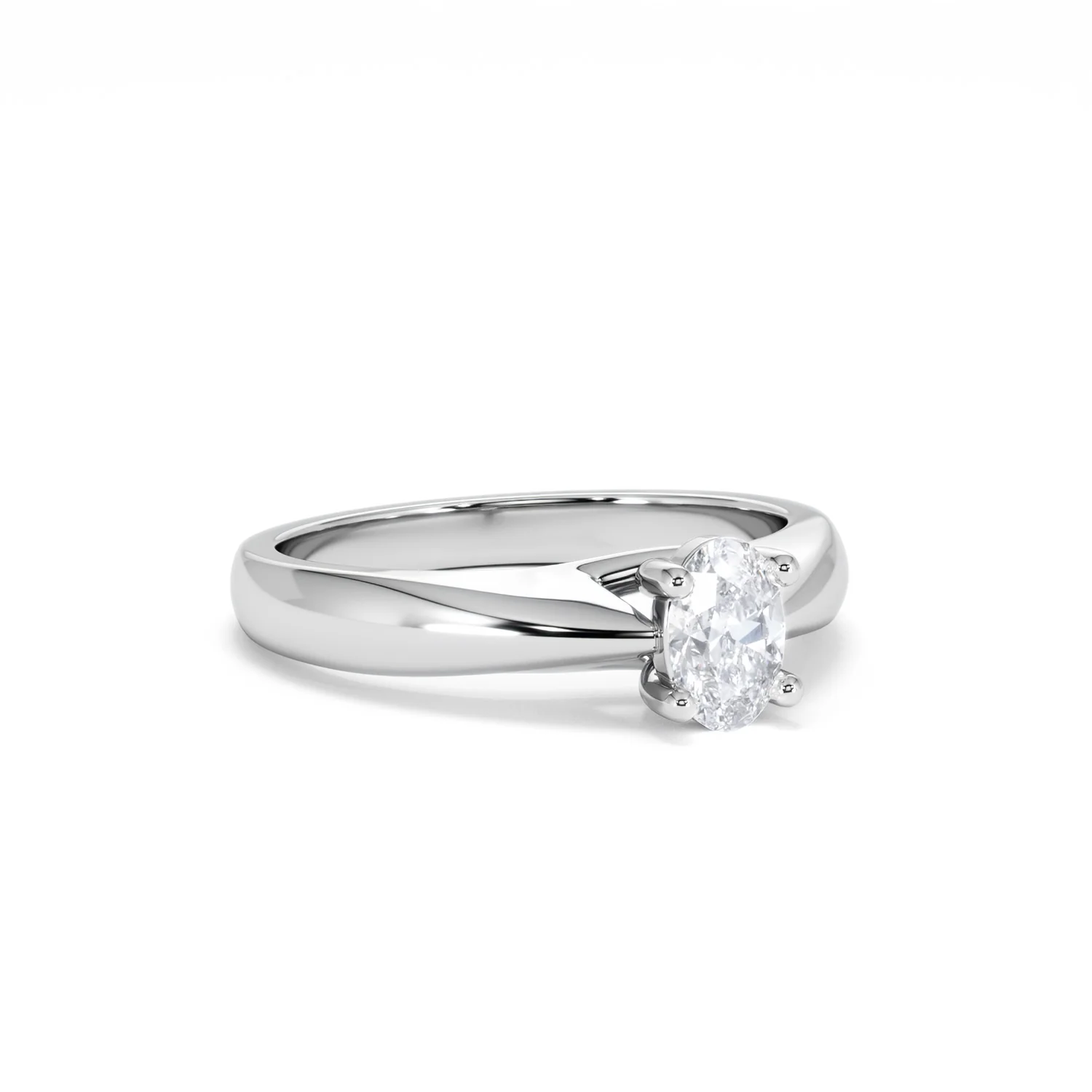 Naomi Oval Cut Lab Diamond Engagement Ring 0.50ct H/SI in 9k White Gold - Image 16
