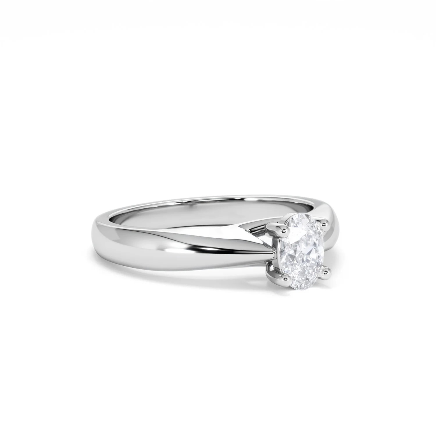 Naomi Oval Cut Lab Diamond Engagement Ring 0.50ct H/SI in 9k White Gold - Image 17