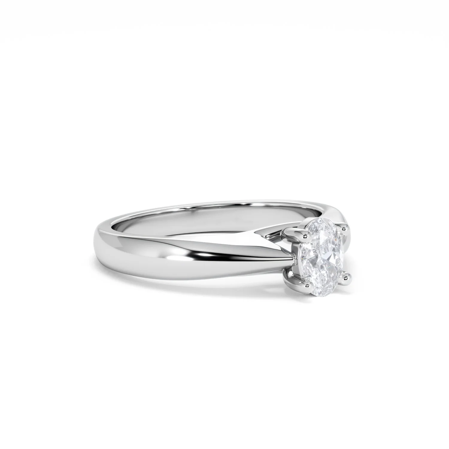 Naomi Oval Cut Lab Diamond Engagement Ring 0.50ct H/SI in 9k White Gold - Image 18