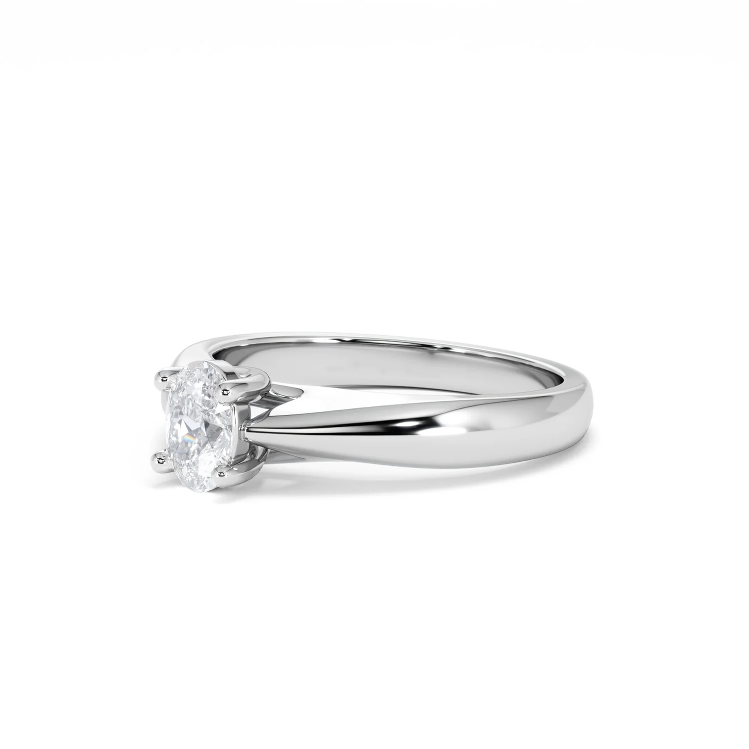 Naomi Oval Cut Lab Diamond Engagement Ring 0.50ct H/SI in 9k White Gold - Image 81