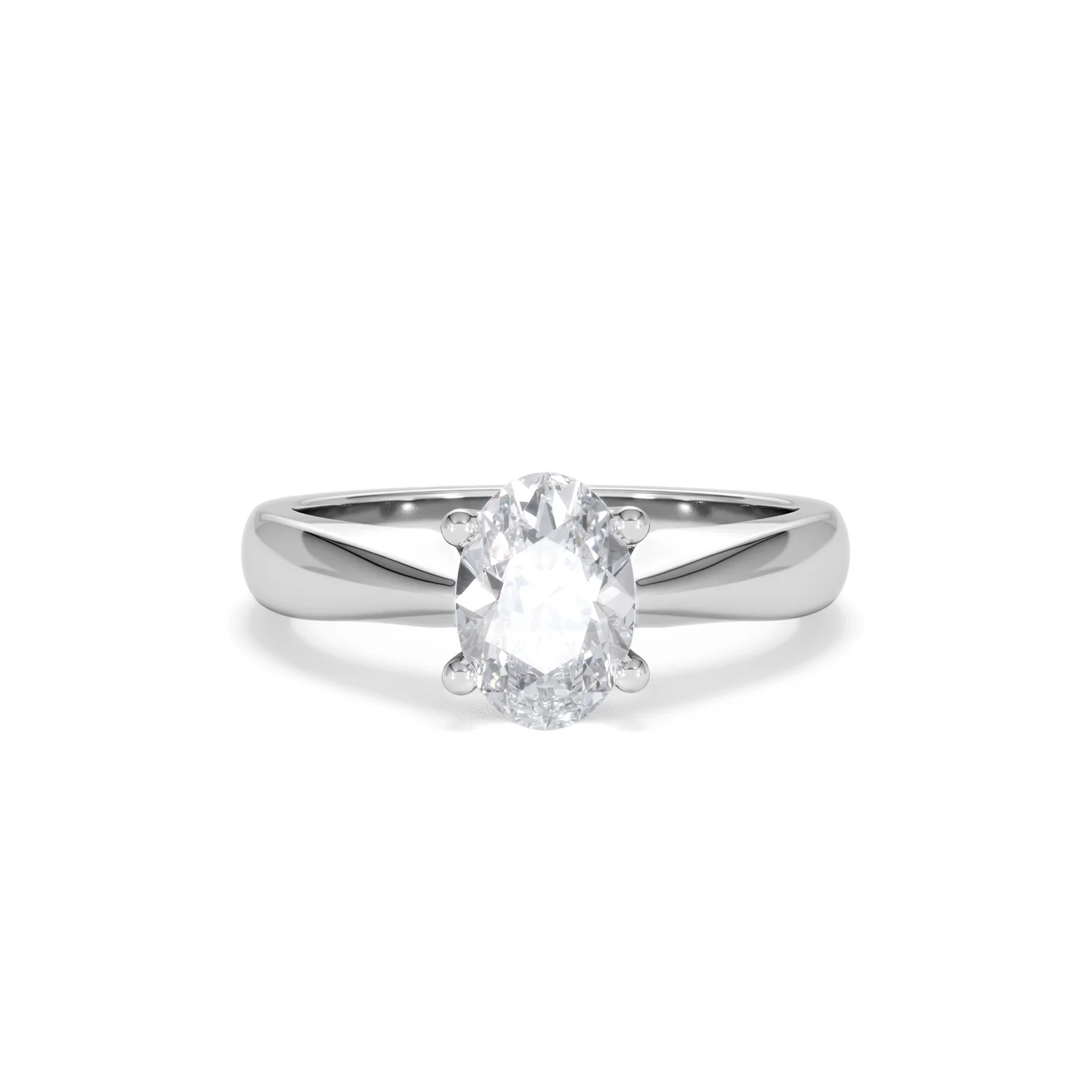 Naomi Oval Cut Lab Diamond Engagement Ring 1.00ct H/SI in 9k White Gold - Image 10