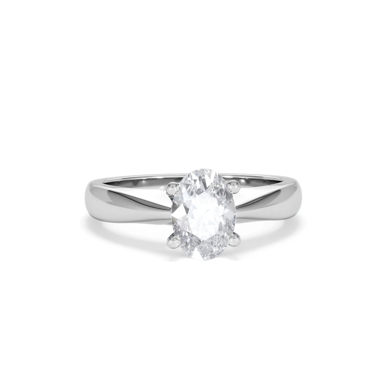Naomi Oval Cut Lab Diamond Engagement Ring 1.00ct H/SI in 9k White Gold - Image 11