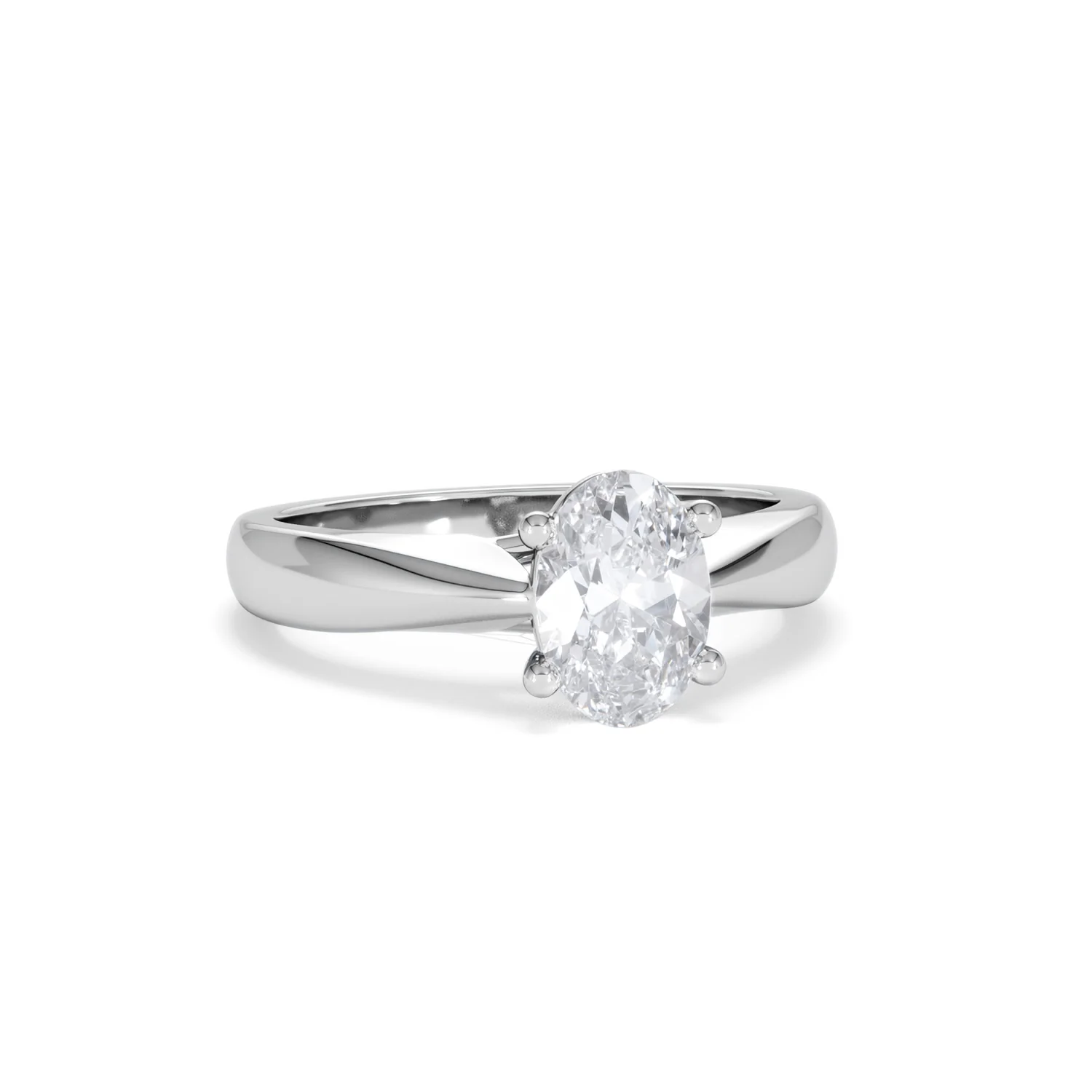 Naomi Oval Cut Lab Diamond Engagement Ring 1.00ct H/SI in 9k White Gold - Image 13