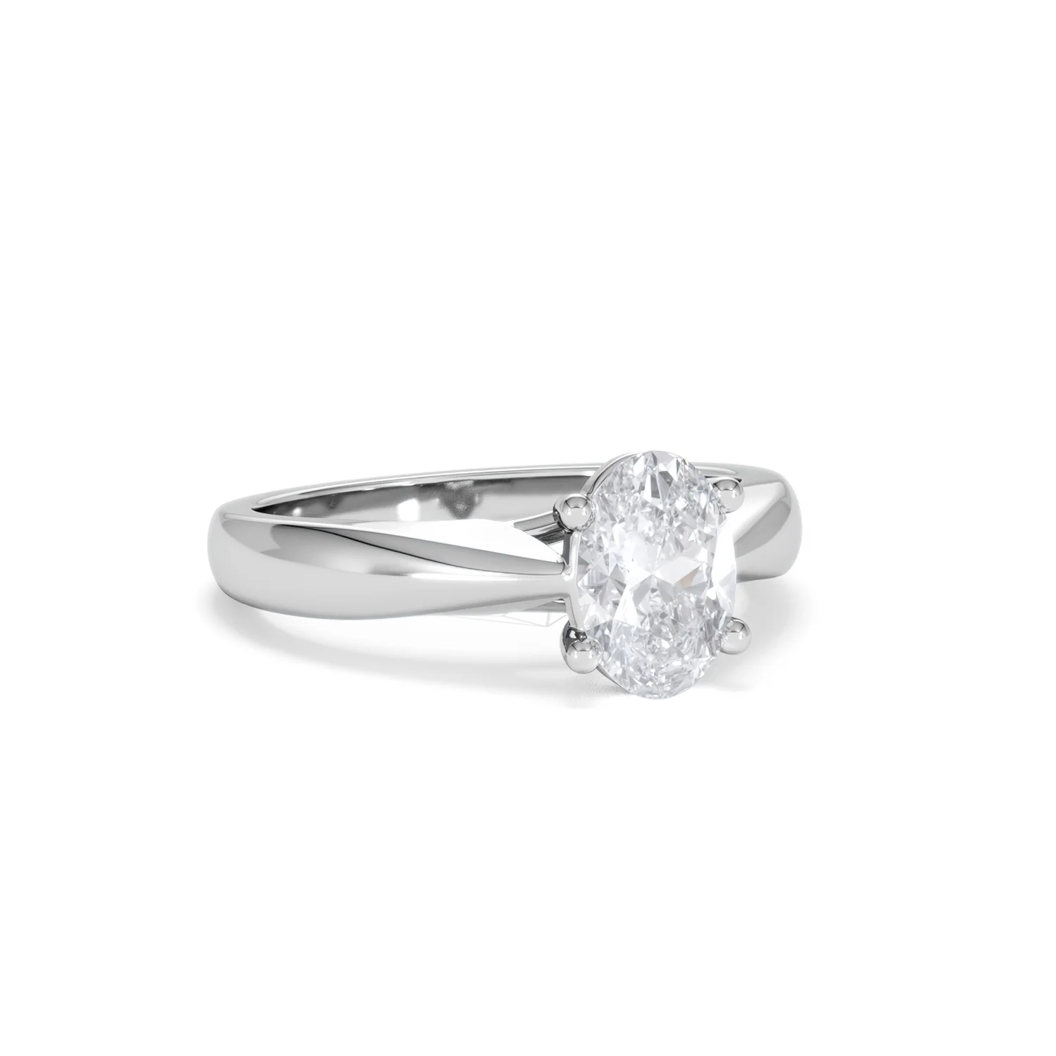 Naomi Oval Cut Lab Diamond Engagement Ring 1.00ct H/SI in 9k White Gold - Image 15