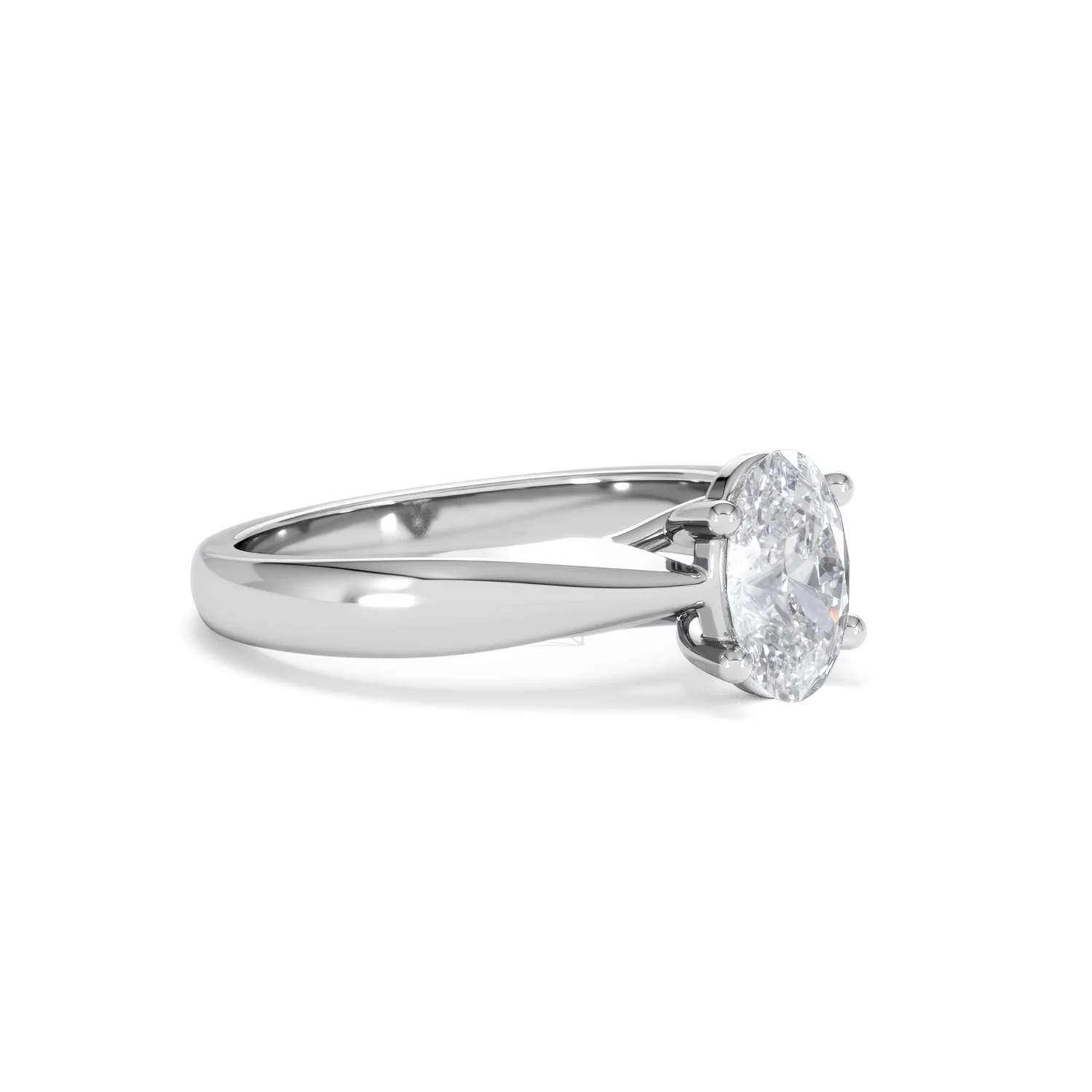 Naomi Oval Cut Lab Diamond Engagement Ring 1.00ct H/SI in 9k White Gold - Image 20