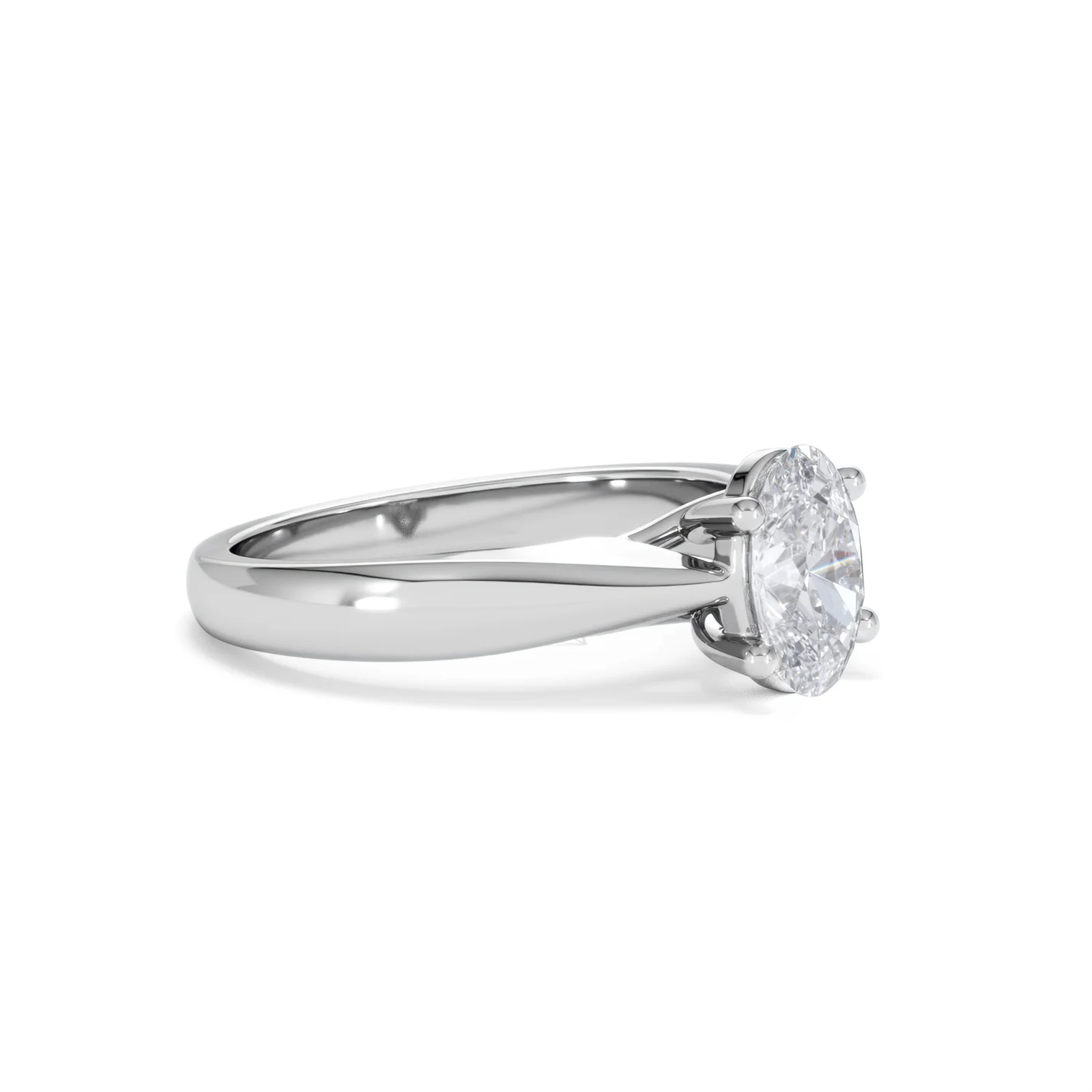 Naomi Oval Cut Lab Diamond Engagement Ring 1.00ct H/SI in 9k White Gold - Image 21