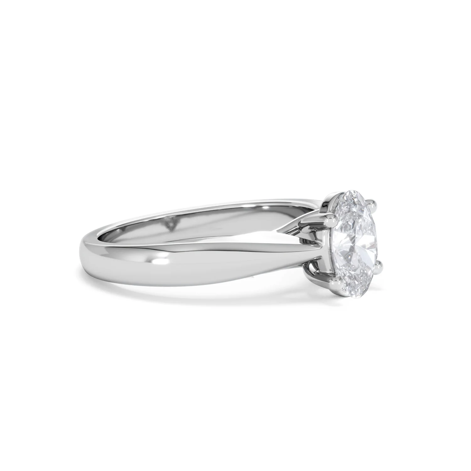 Naomi Oval Cut Lab Diamond Engagement Ring 1.00ct H/SI in 9k White Gold - Image 22