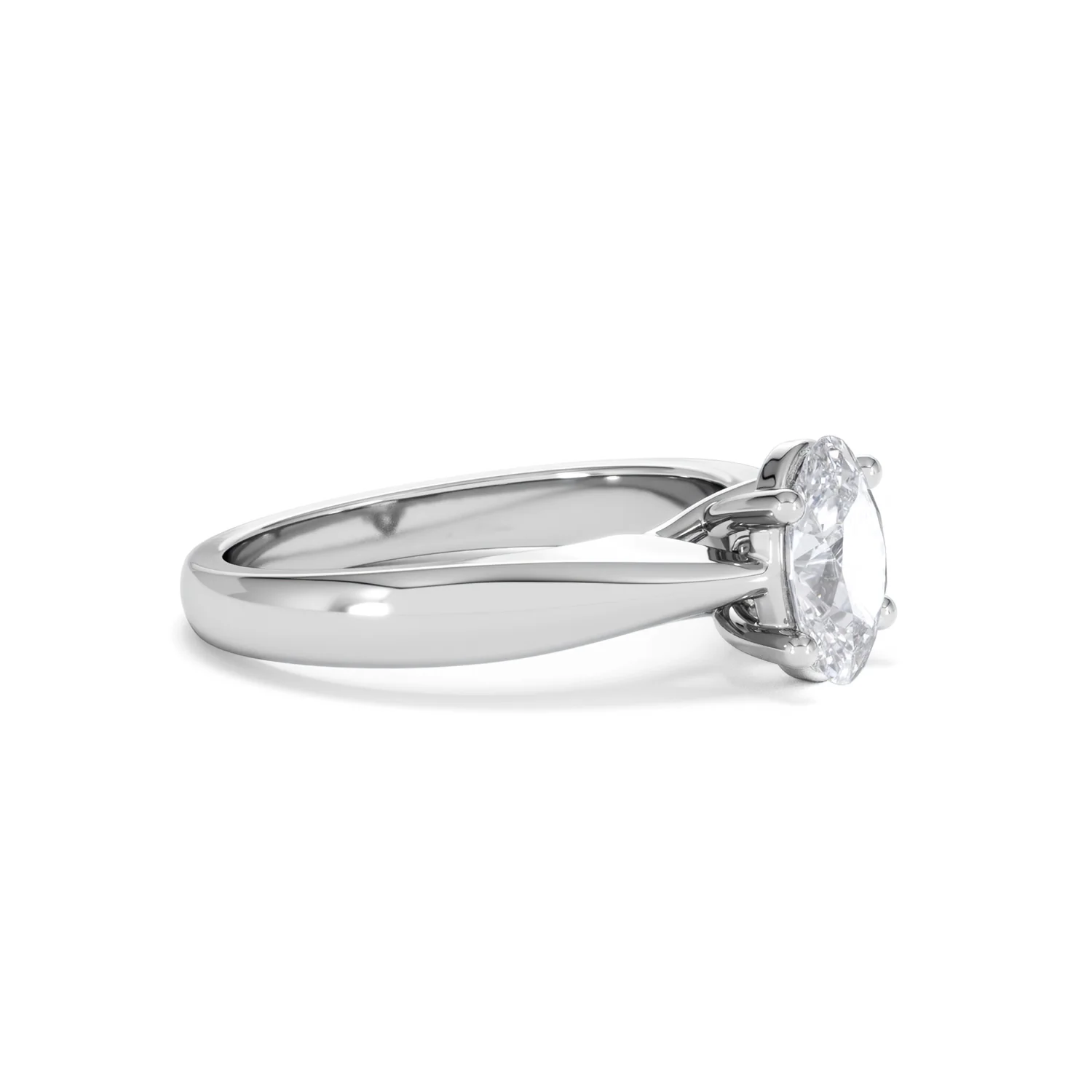 Naomi Oval Cut Lab Diamond Engagement Ring 1.00ct H/SI in 9k White Gold - Image 23
