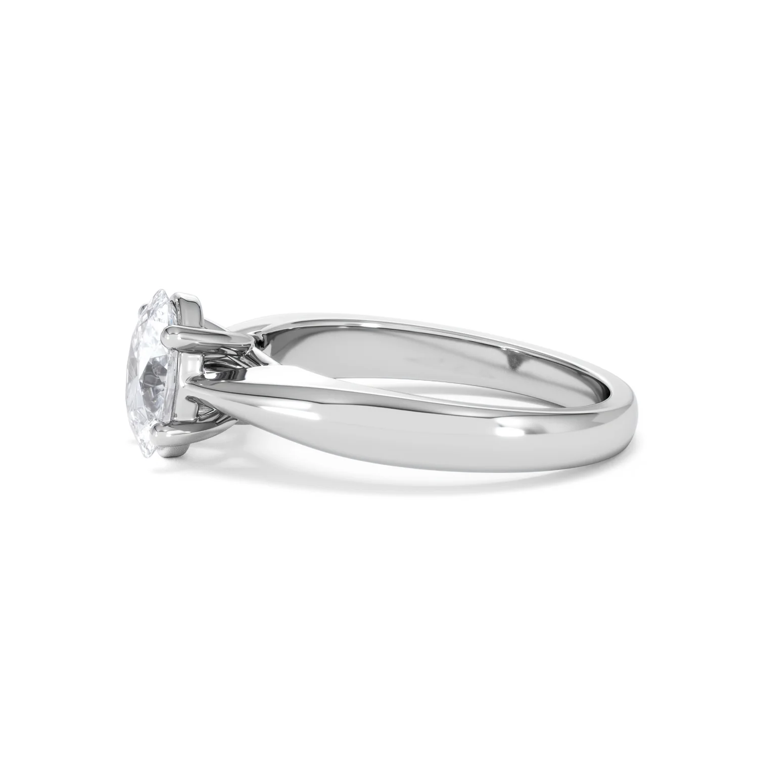 Naomi Oval Cut Lab Diamond Engagement Ring 1.00ct H/SI in 9k White Gold - Image 73