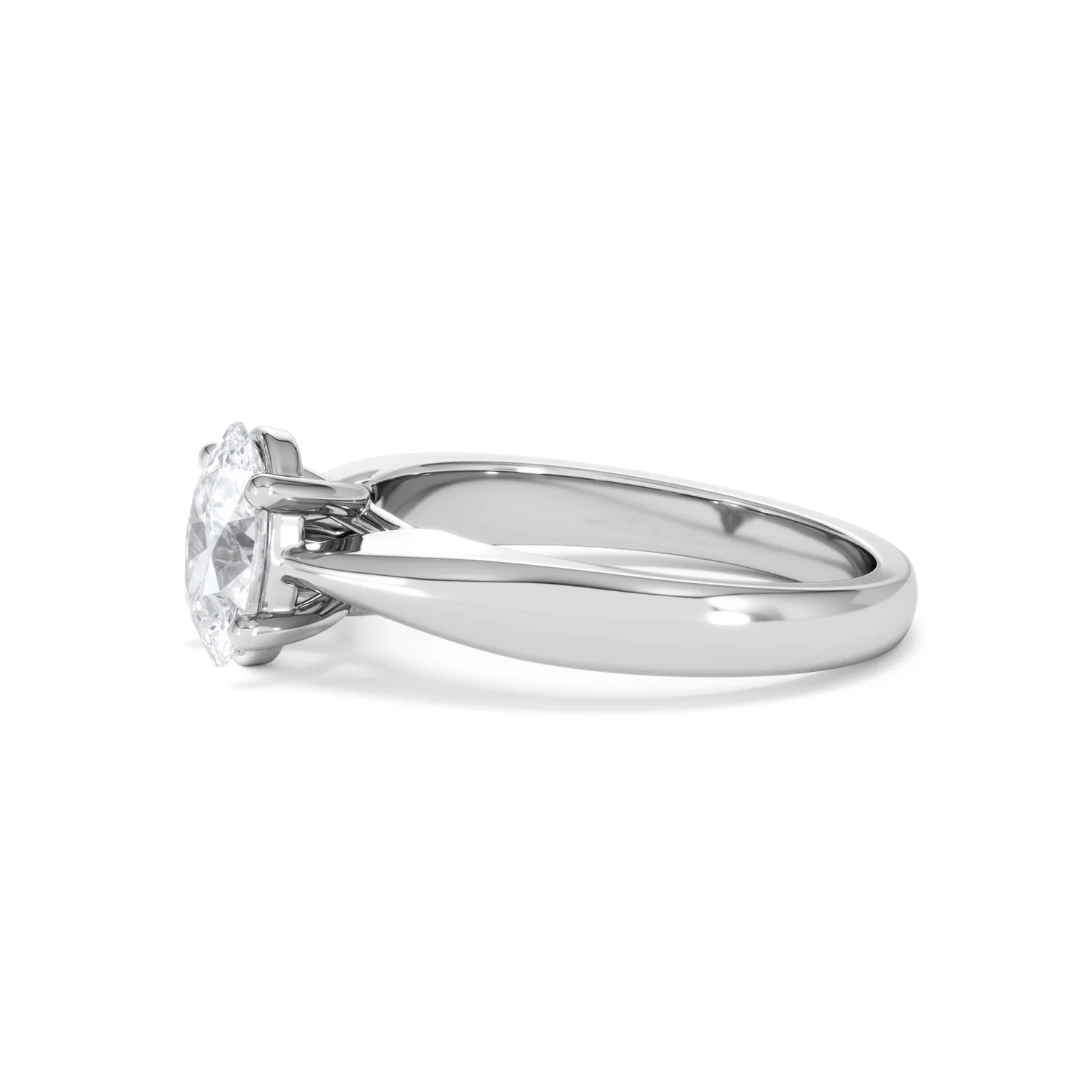 Naomi Oval Cut Lab Diamond Engagement Ring 1.00ct H/SI in 9k White Gold - Image 74