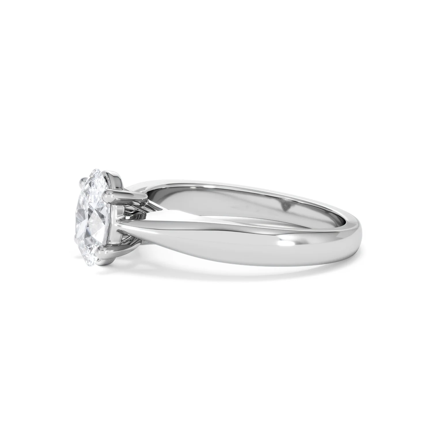 Naomi Oval Cut Lab Diamond Engagement Ring 1.00ct H/SI in 9k White Gold - Image 75