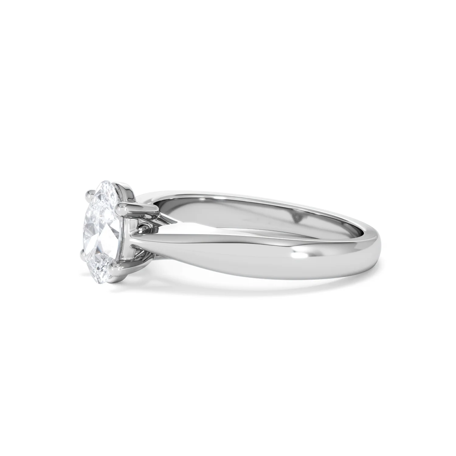 Naomi Oval Cut Lab Diamond Engagement Ring 1.00ct H/SI in 9k White Gold - Image 76