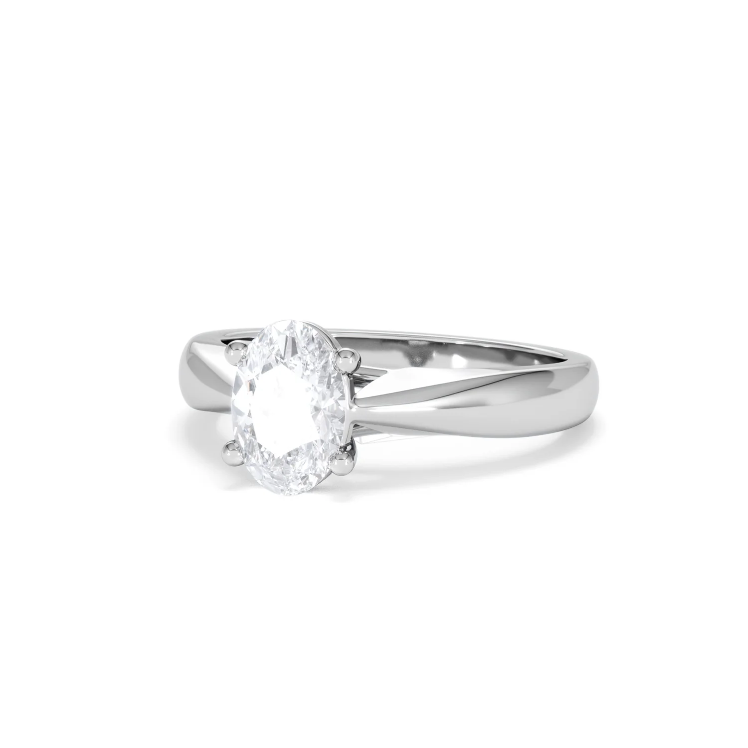 Naomi Oval Cut Lab Diamond Engagement Ring 1.00ct H/SI in 9k White Gold - Image 85
