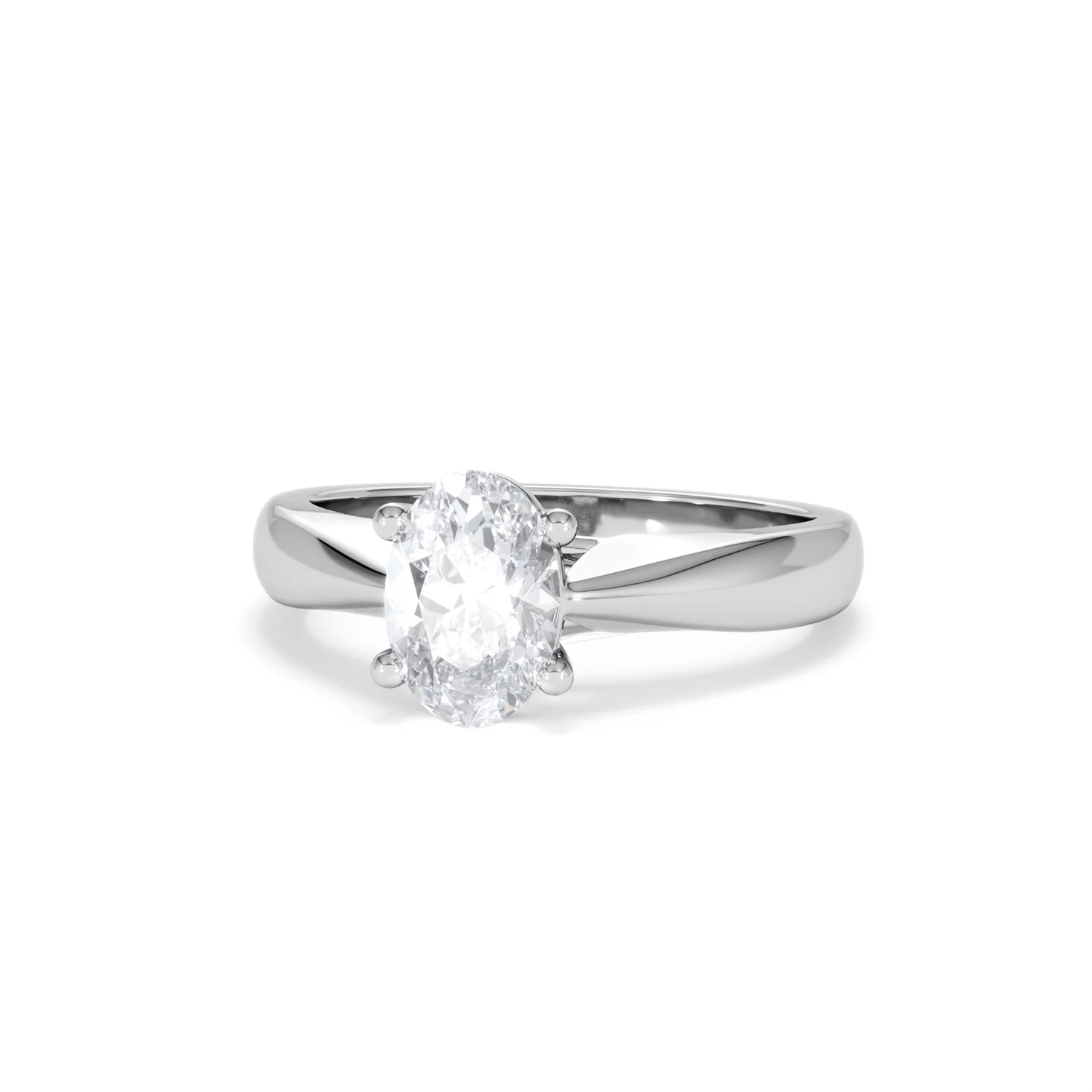 Naomi Oval Cut Lab Diamond Engagement Ring 1.00ct H/SI in 9k White Gold - Image 87