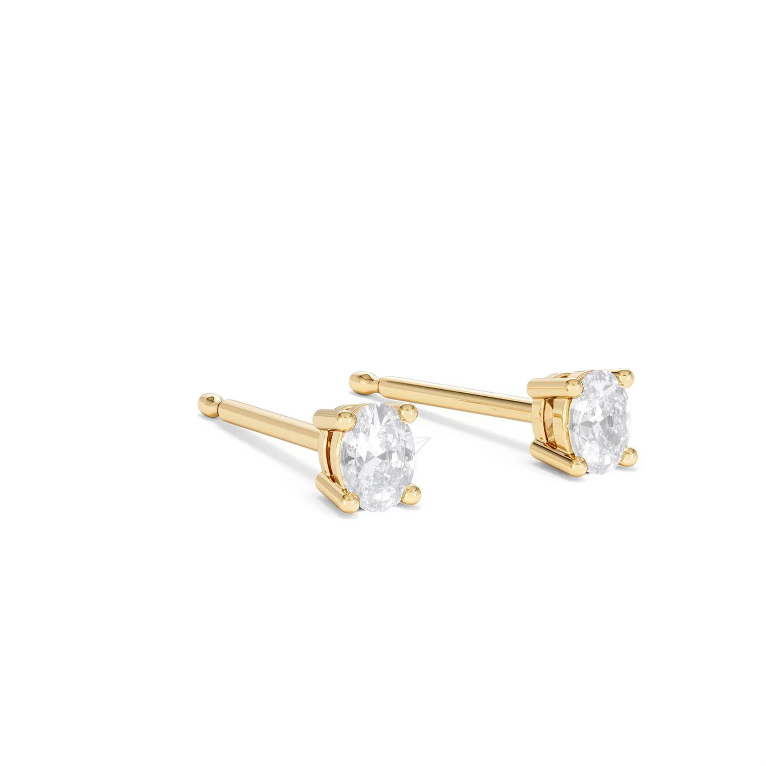Naomi Oval Cut Lab Diamond Stud Earrings 0.30ct H/SI in 18k Gold Vermeil - Image 19