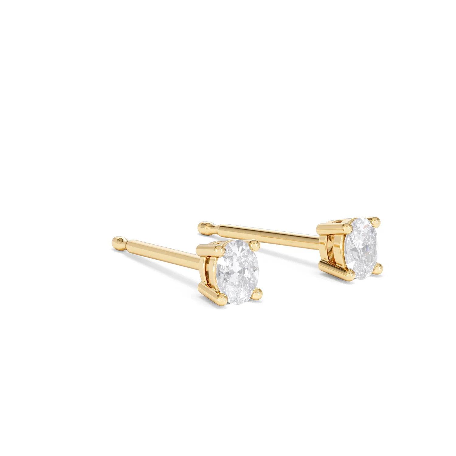 Naomi Oval Cut Lab Diamond Stud Earrings 0.30ct H/SI in 18k Gold Vermeil - Image 20
