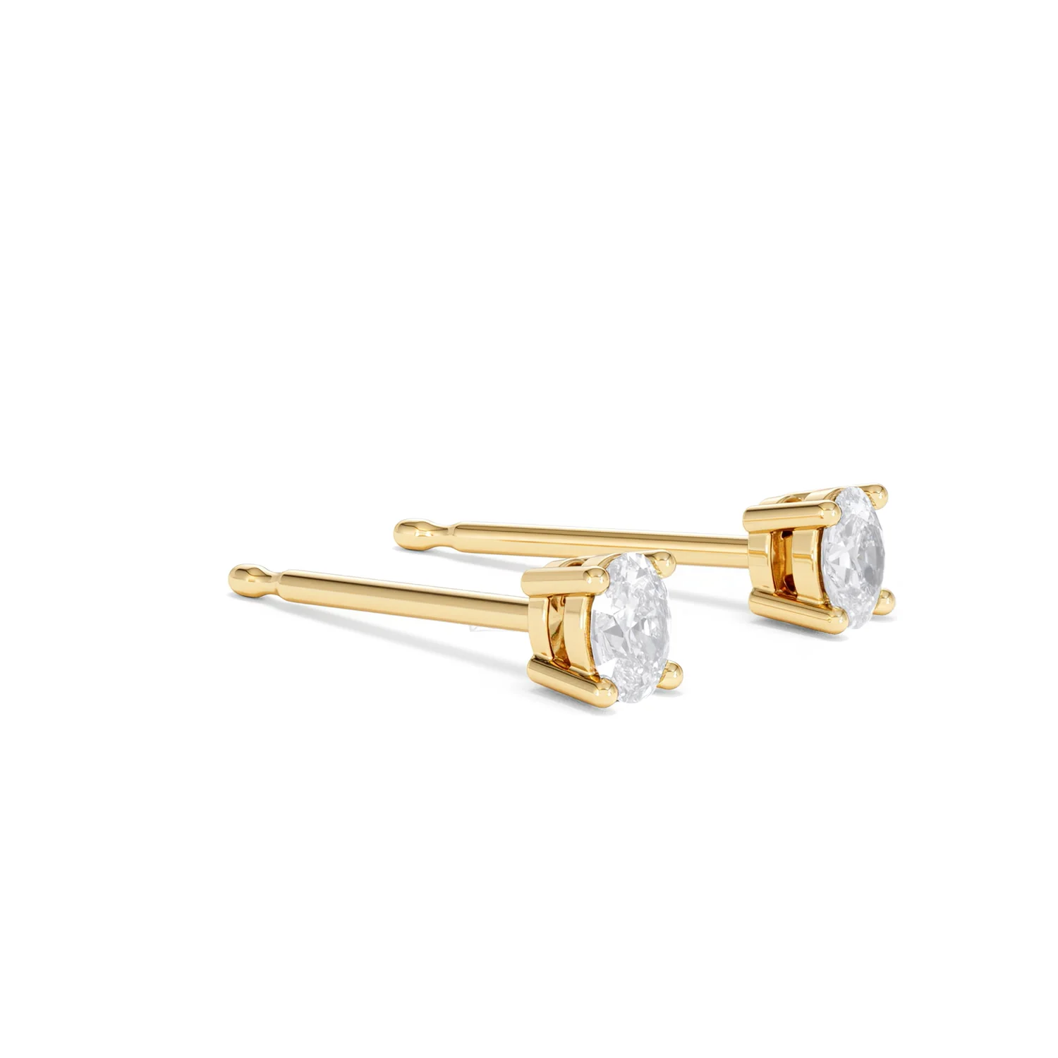 Naomi Oval Cut Lab Diamond Stud Earrings 0.30ct H/SI in 18k Gold Vermeil - Image 23