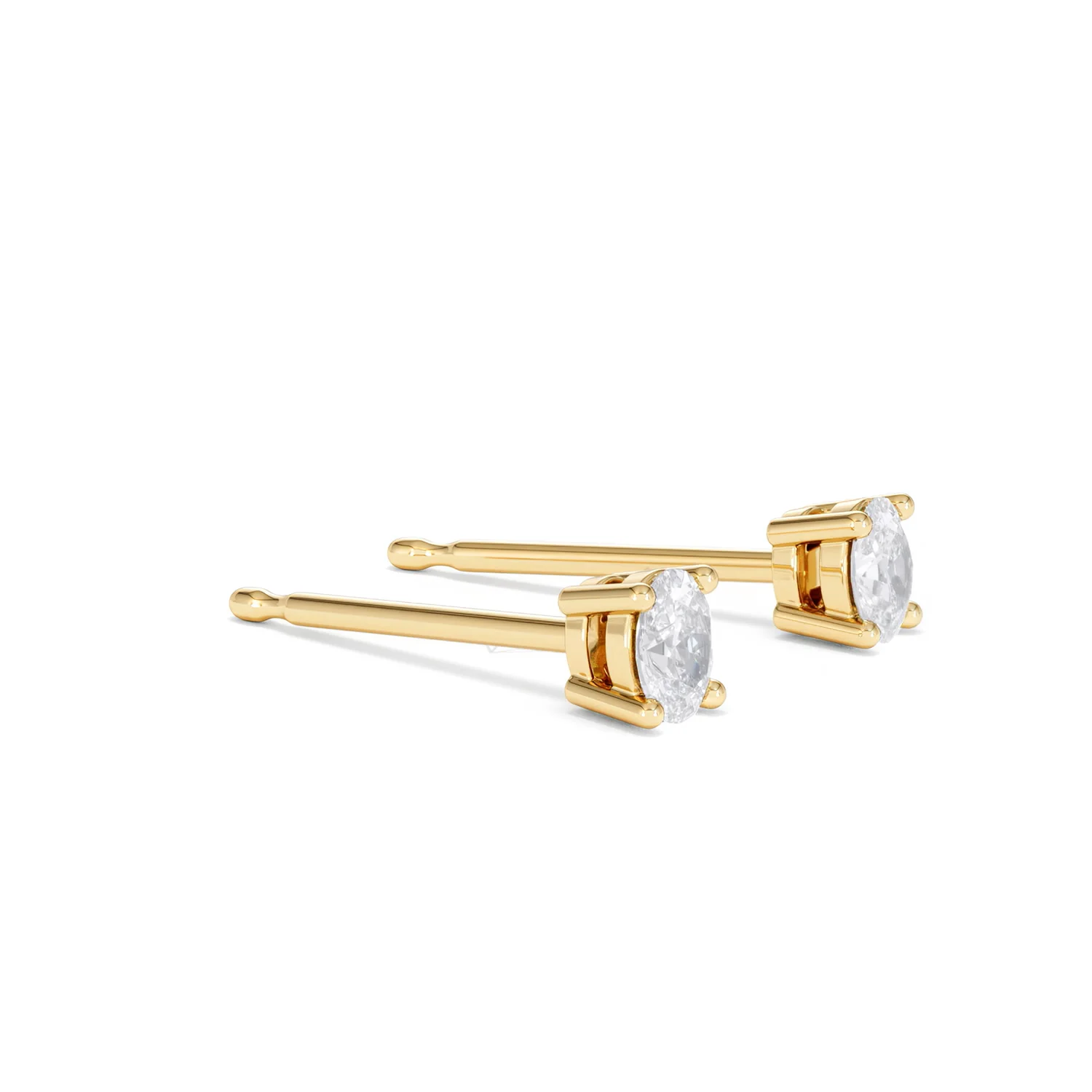 Naomi Oval Cut Lab Diamond Stud Earrings 0.30ct H/SI in 18k Gold Vermeil - Image 24