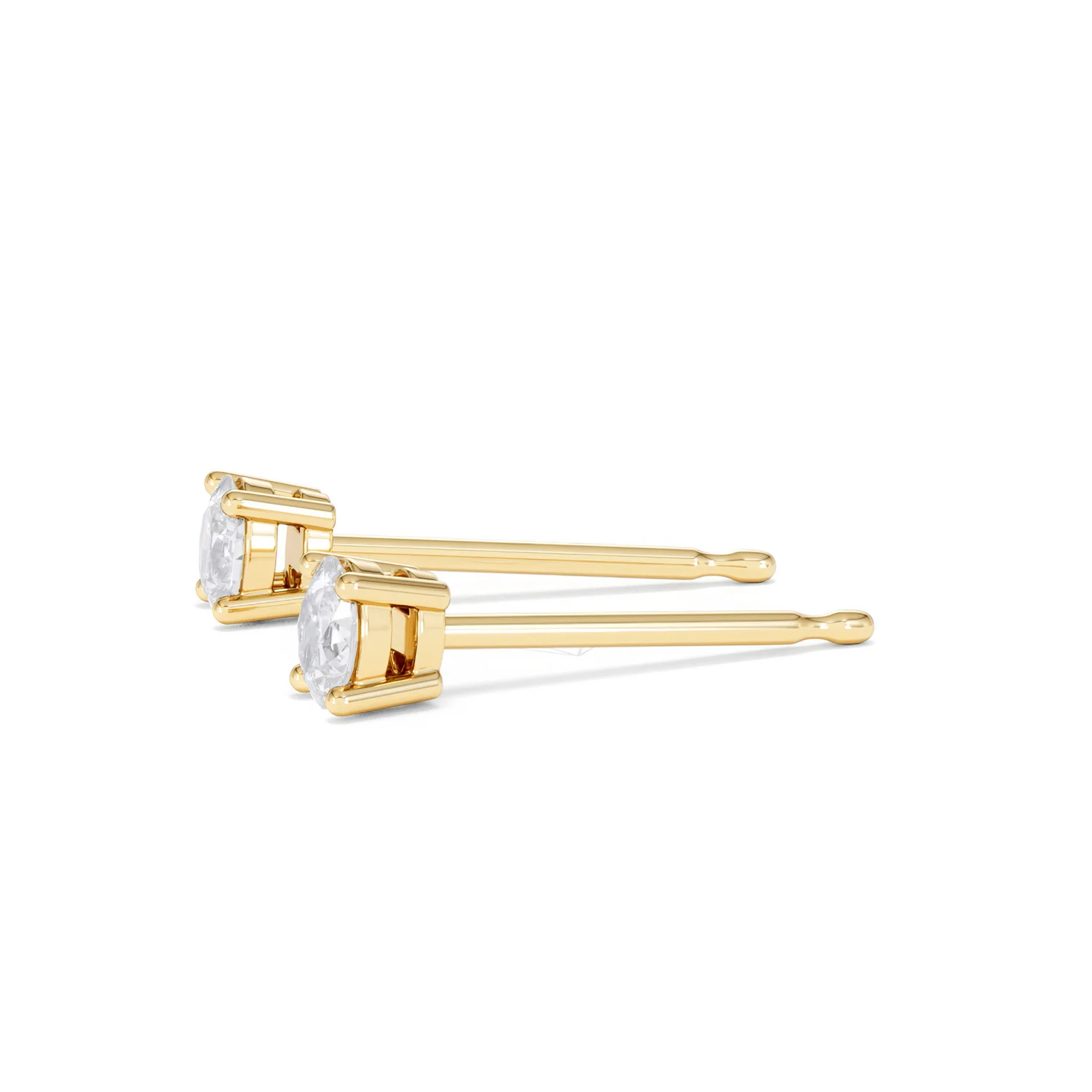 Naomi Oval Cut Lab Diamond Stud Earrings 0.30ct H/SI in 18k Gold Vermeil - Image 76