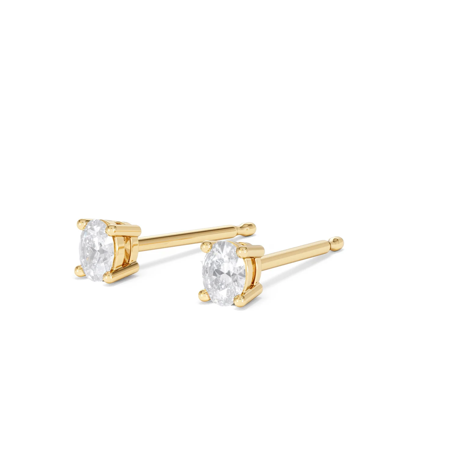 Naomi Oval Cut Lab Diamond Stud Earrings 0.30ct H/SI in 18k Gold Vermeil - Image 84