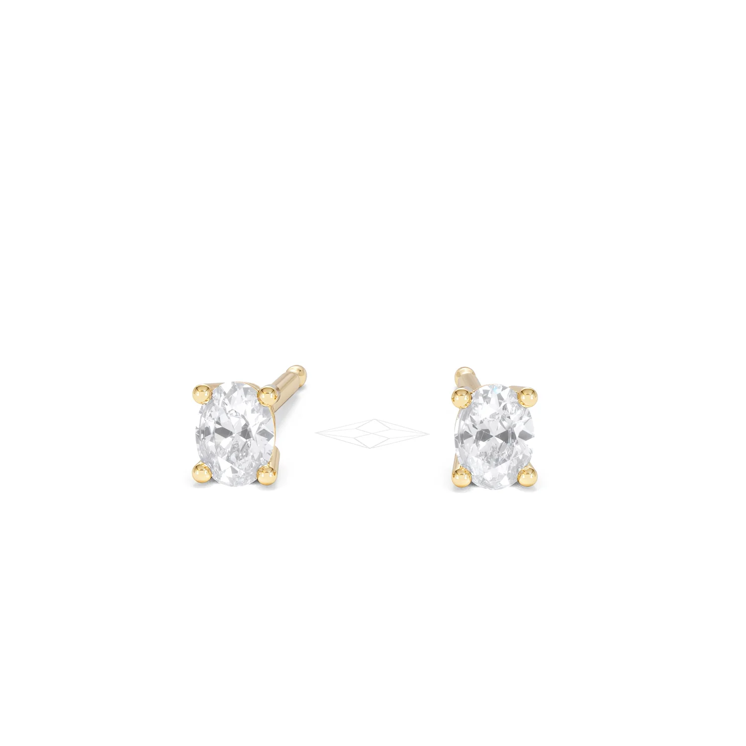 Naomi Oval Cut Lab Diamond Stud Earrings 0.30ct H/SI in 18k Gold Vermeil - Image 91