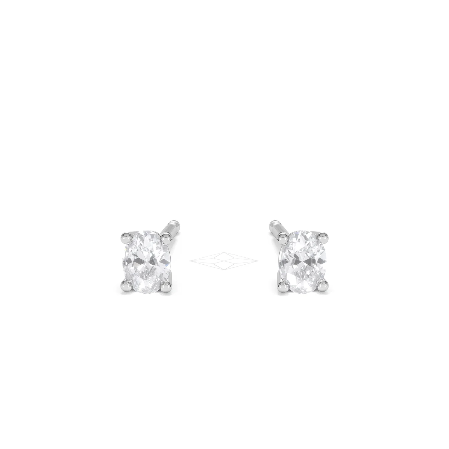 Naomi Oval Cut Lab Diamond Stud Earrings 0.30ct H/SI in 925 Silver - Image 10