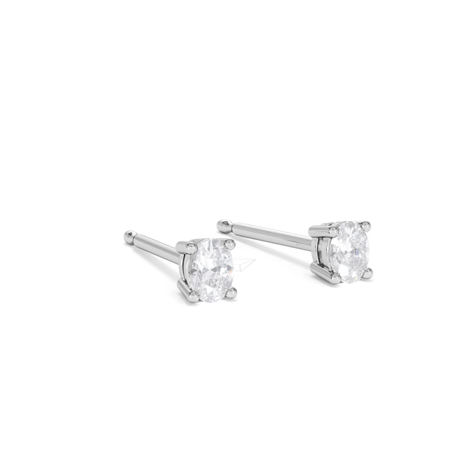 Naomi Oval Cut Lab Diamond Stud Earrings 0.30ct H/SI in 925 Silver - Image 16
