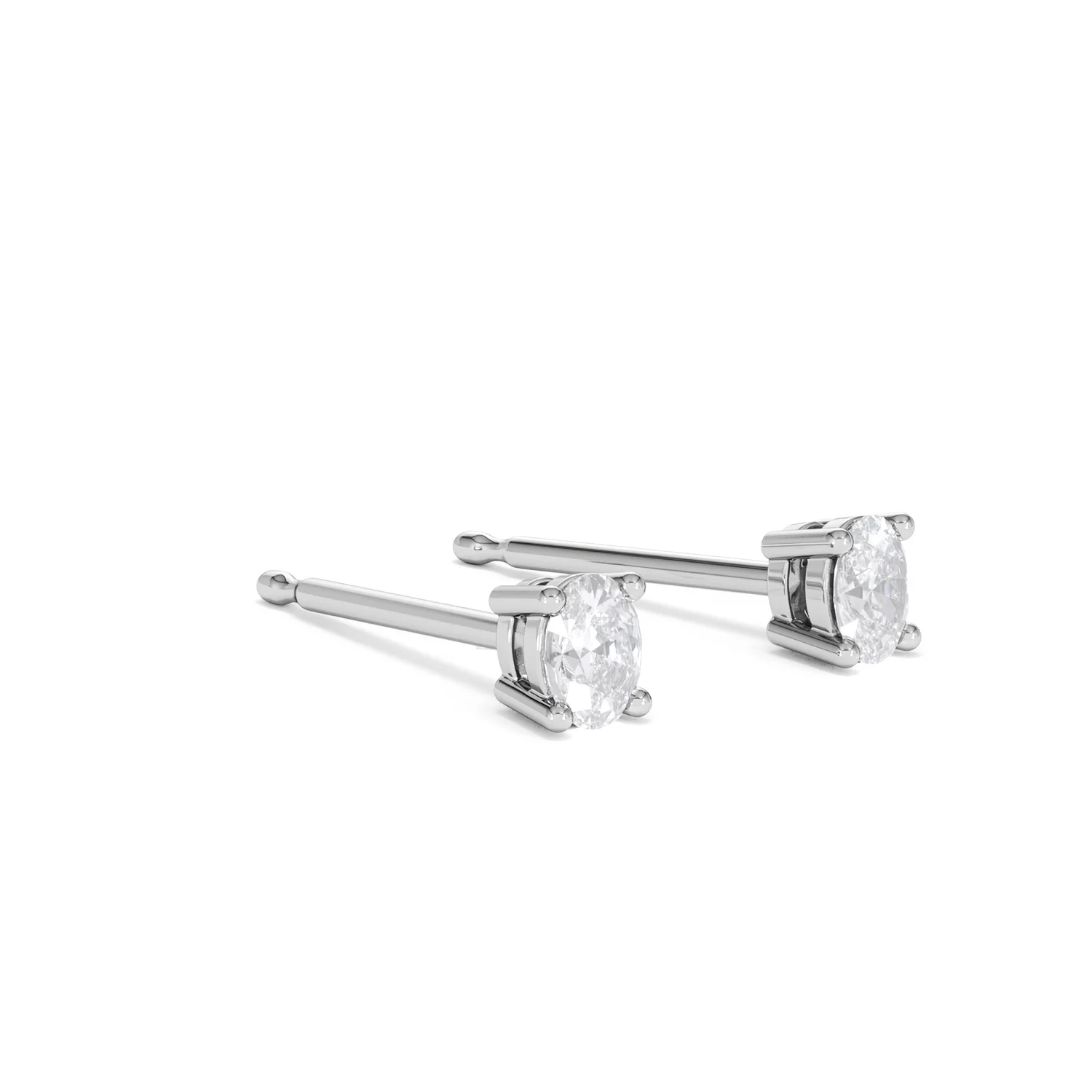 Naomi Oval Cut Lab Diamond Stud Earrings 0.30ct H/SI in 925 Silver - Image 19