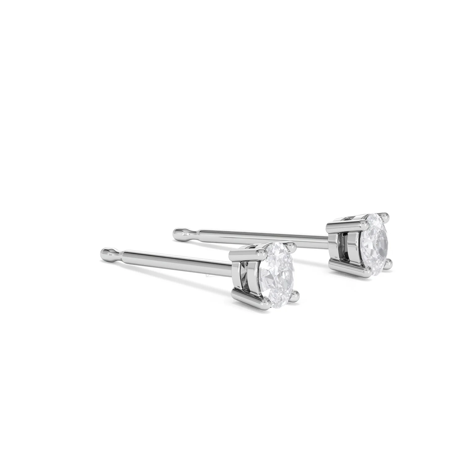 Naomi Oval Cut Lab Diamond Stud Earrings 0.30ct H/SI in 925 Silver - Image 21