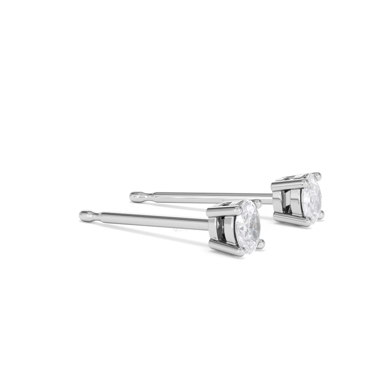 Naomi Oval Cut Lab Diamond Stud Earrings 0.30ct H/SI in 925 Silver - Image 23
