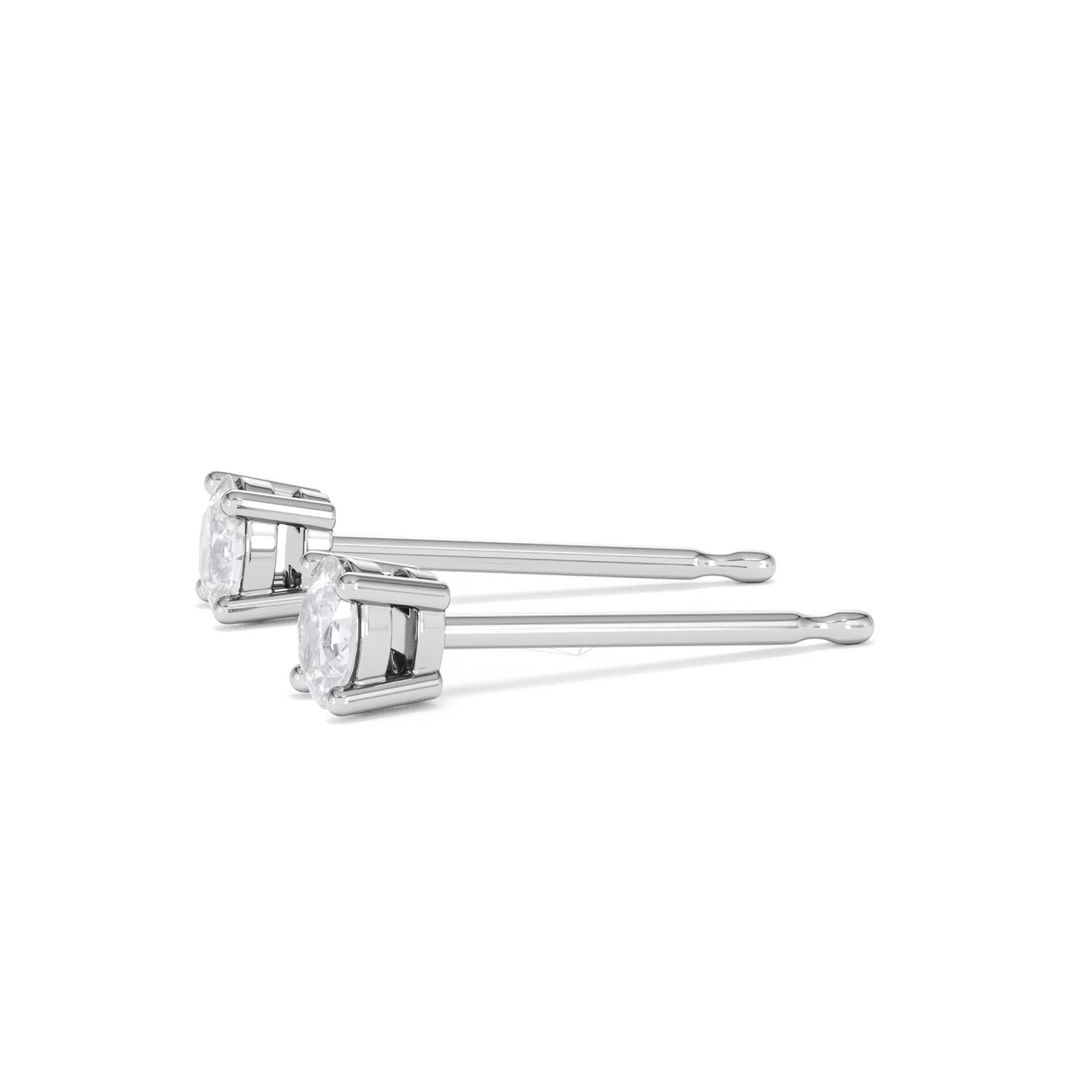 Naomi Oval Cut Lab Diamond Stud Earrings 0.30ct H/SI in 925 Silver - Image 74