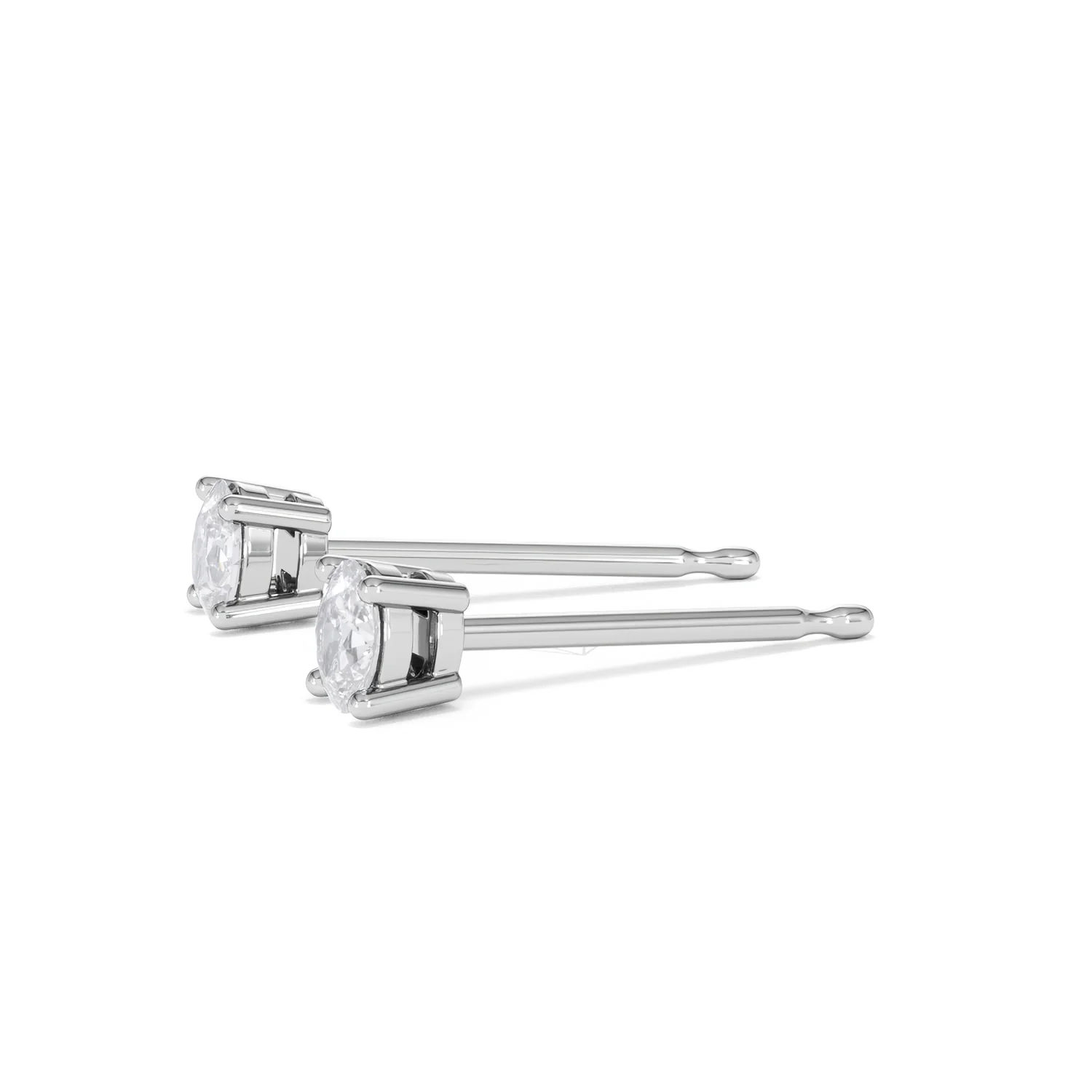 Naomi Oval Cut Lab Diamond Stud Earrings 0.30ct H/SI in 925 Silver - Image 75
