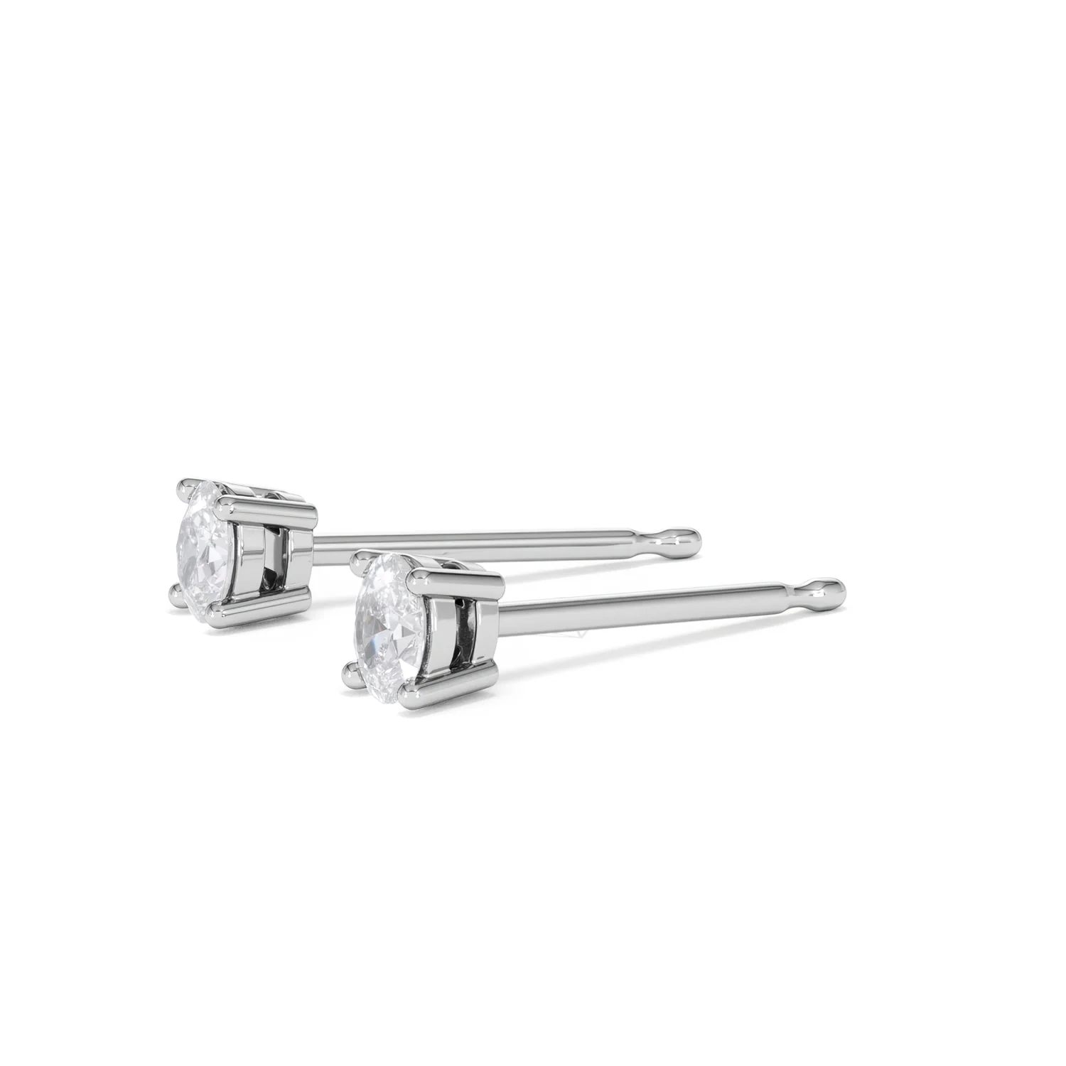 Naomi Oval Cut Lab Diamond Stud Earrings 0.30ct H/SI in 925 Silver - Image 77