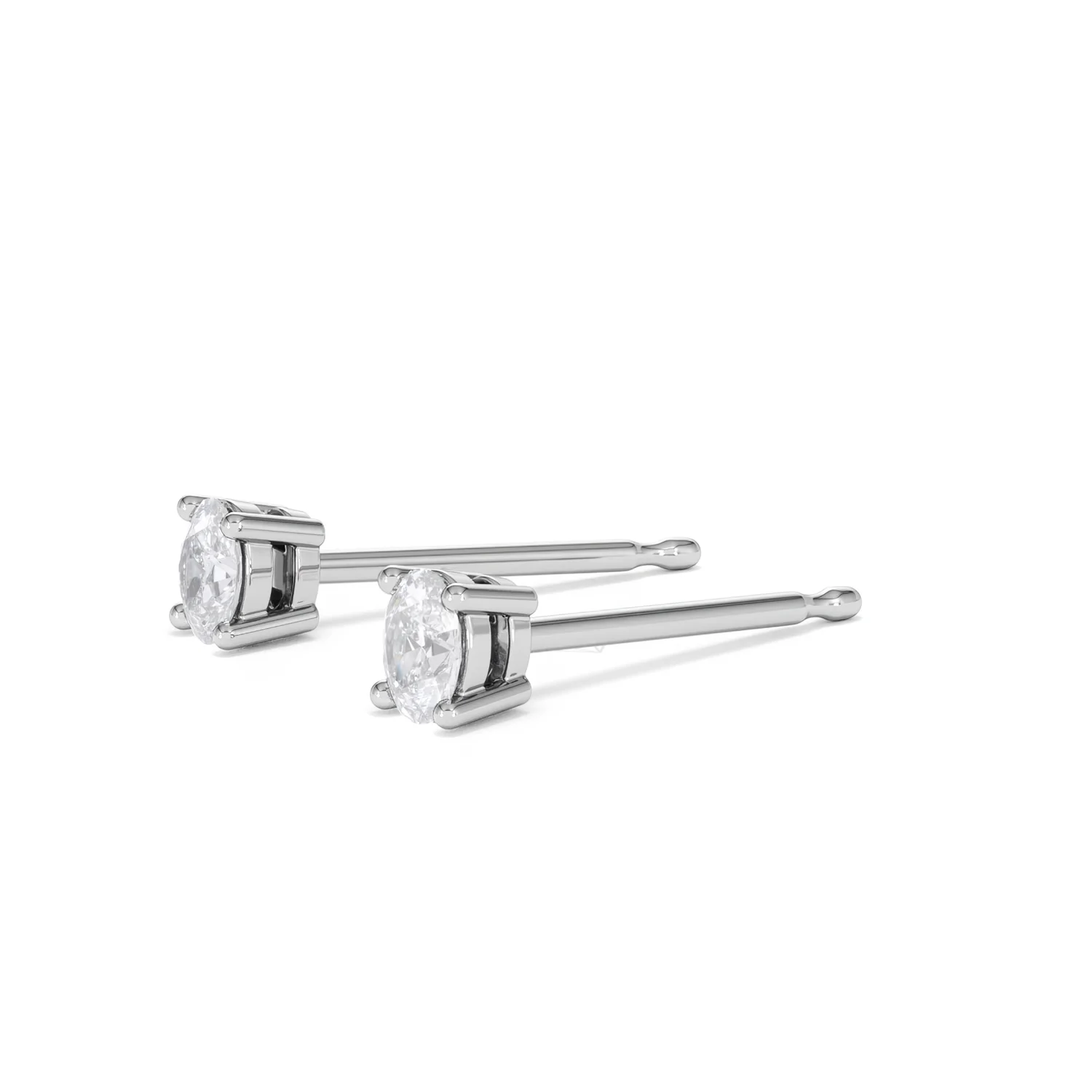 Naomi Oval Cut Lab Diamond Stud Earrings 0.30ct H/SI in 925 Silver - Image 78