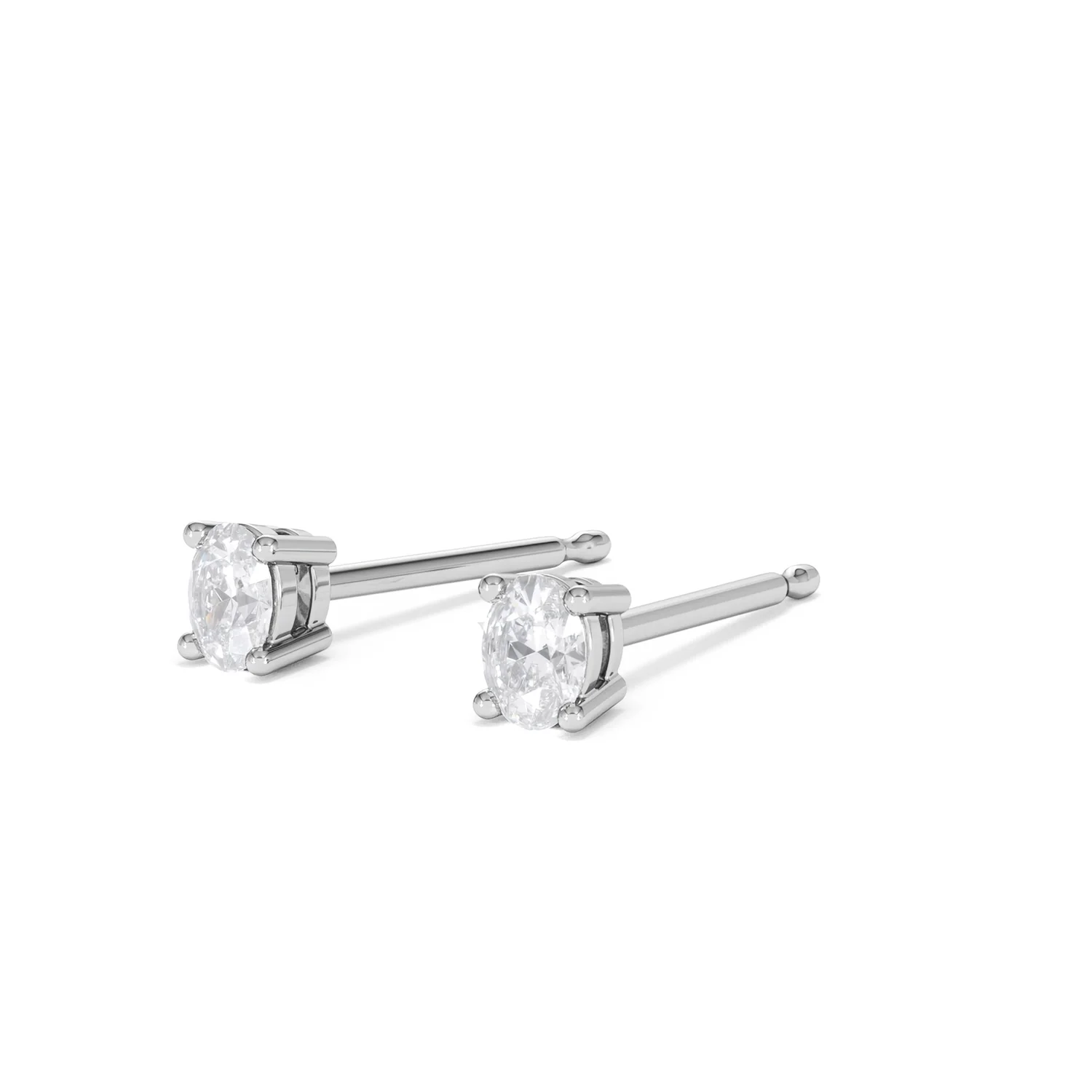 Naomi Oval Cut Lab Diamond Stud Earrings 0.30ct H/SI in 925 Silver - Image 82