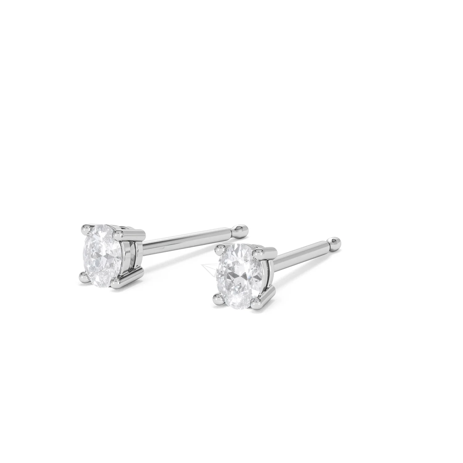 Naomi Oval Cut Lab Diamond Stud Earrings 0.30ct H/SI in 925 Silver - Image 83