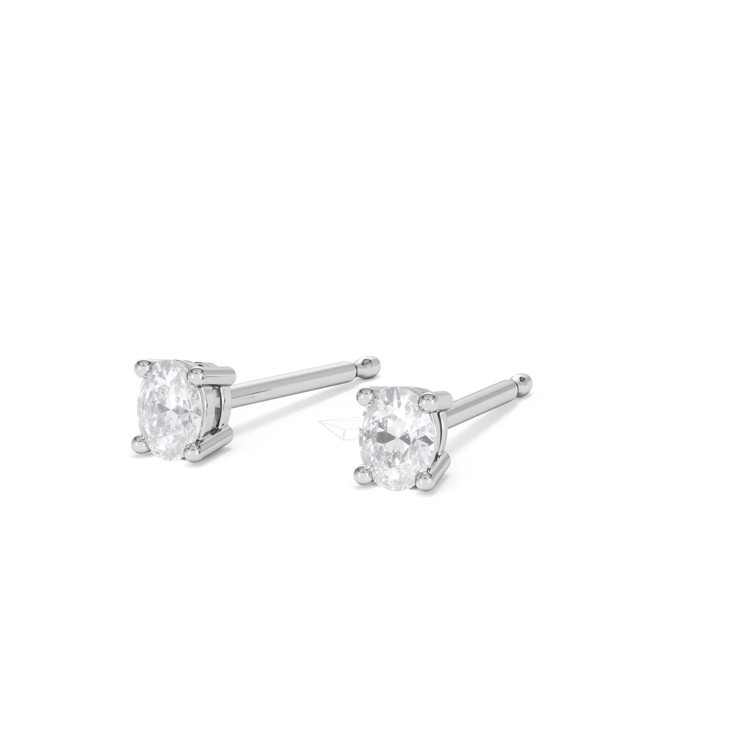 Naomi Oval Cut Lab Diamond Stud Earrings 0.30ct H/SI in 925 Silver - Image 84