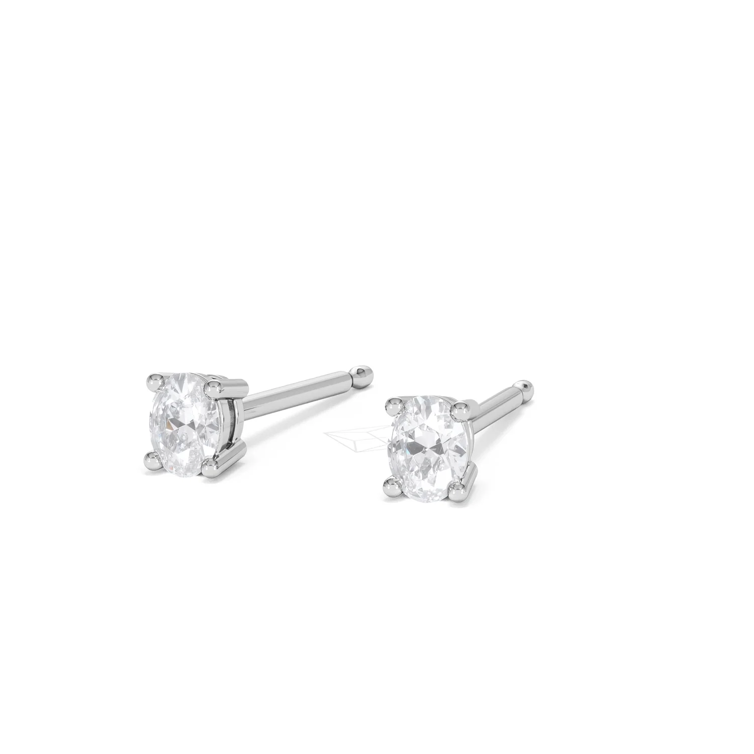 Naomi Oval Cut Lab Diamond Stud Earrings 0.30ct H/SI in 925 Silver - Image 85