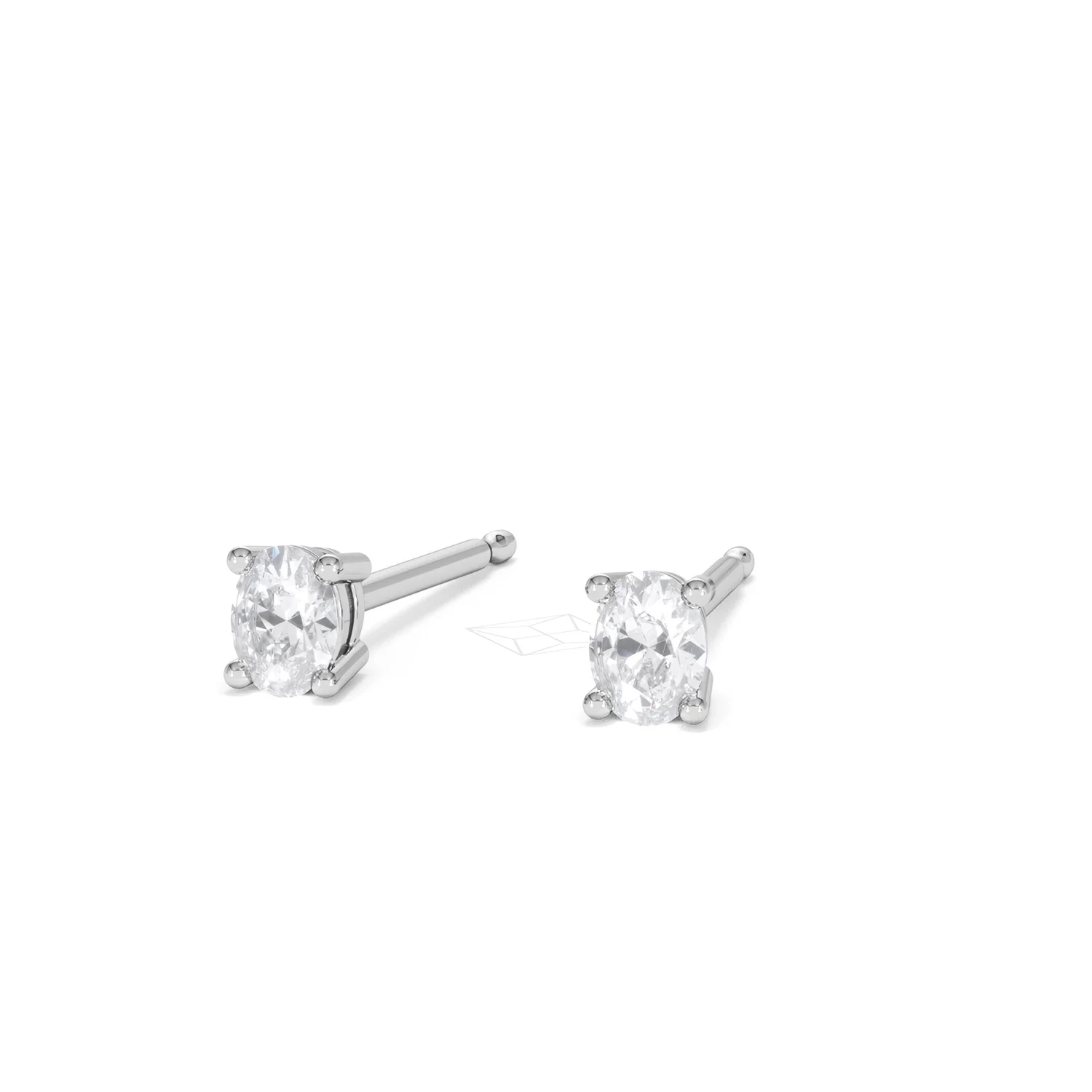 Naomi Oval Cut Lab Diamond Stud Earrings 0.30ct H/SI in 925 Silver - Image 86