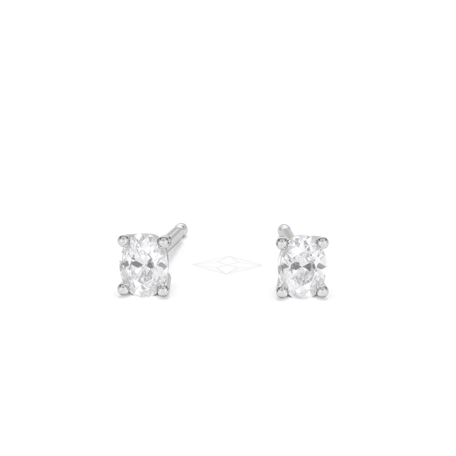 Naomi Oval Cut Lab Diamond Stud Earrings 0.30ct H/SI in 925 Silver - Image 89