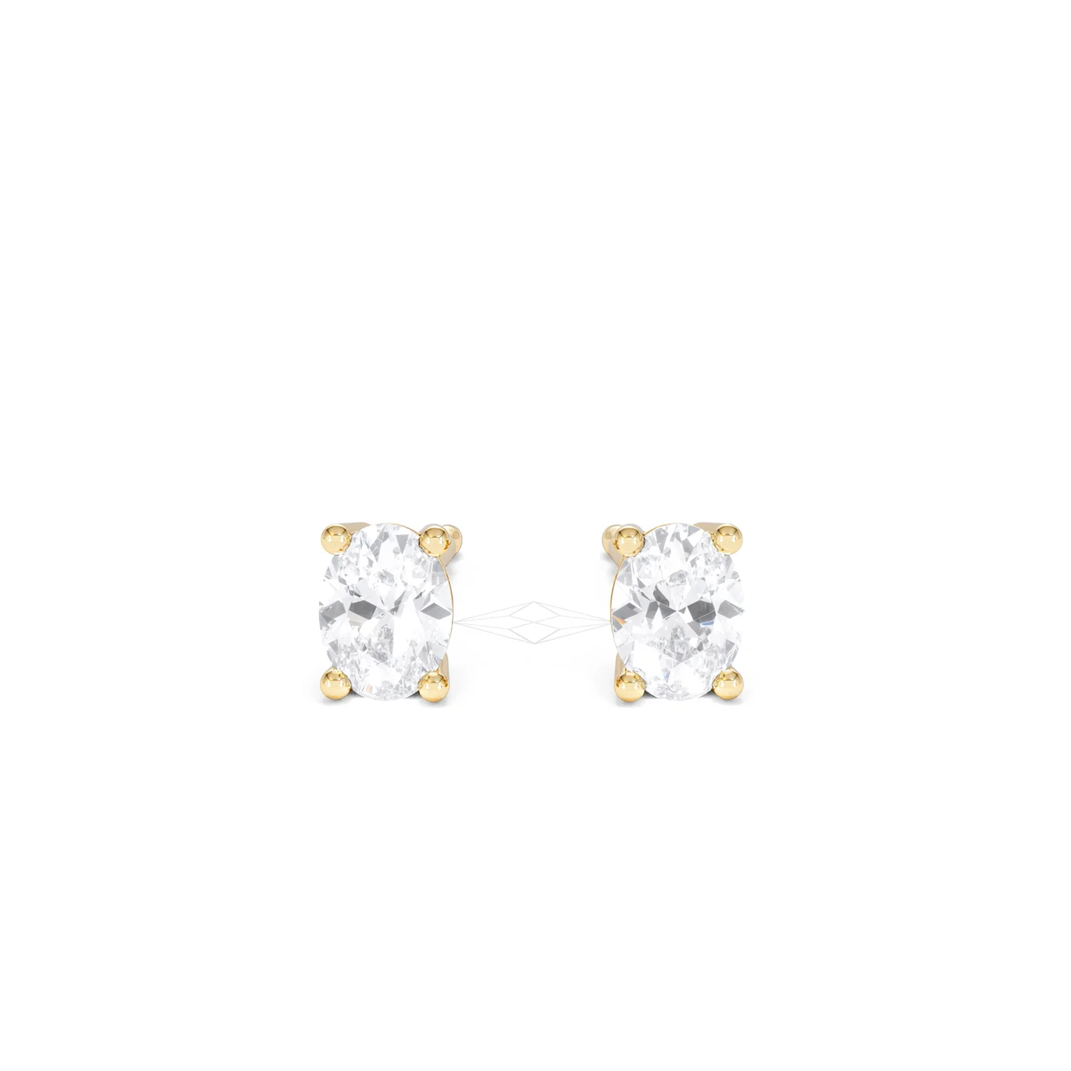 Naomi Oval Cut Lab Diamond Stud Earrings 0.50ct H/SI in 9K Gold - Image 11