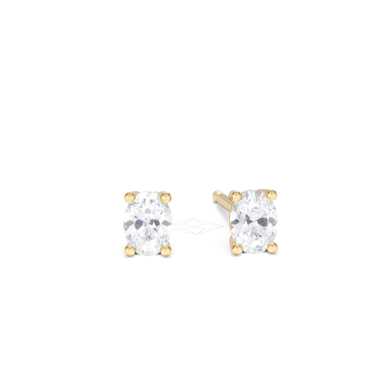 Naomi Oval Cut Lab Diamond Stud Earrings 0.50ct H/SI in 9K Gold - Image 12