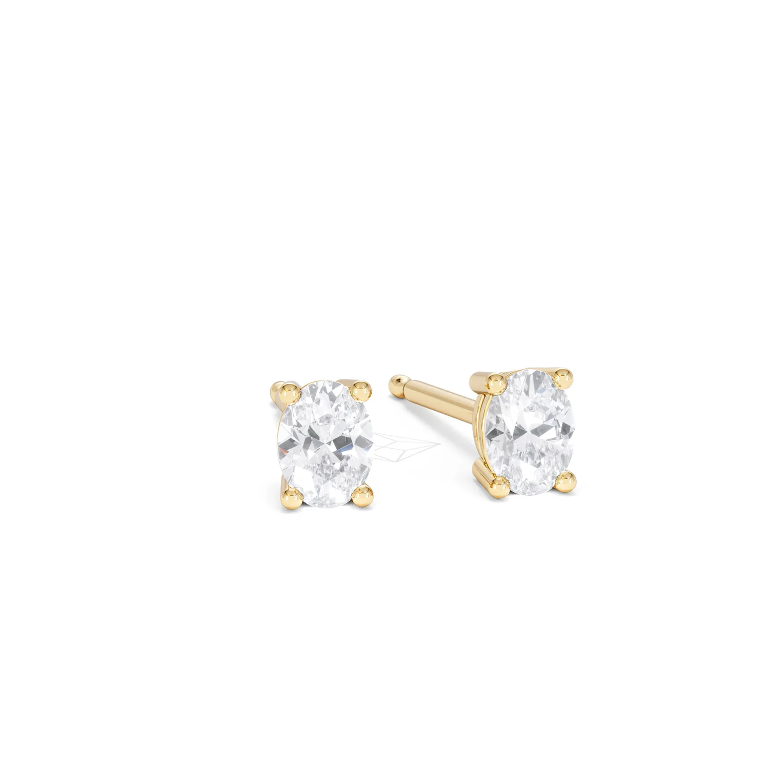 Naomi Oval Cut Lab Diamond Stud Earrings 0.50ct H/SI in 9K Gold - Image 14